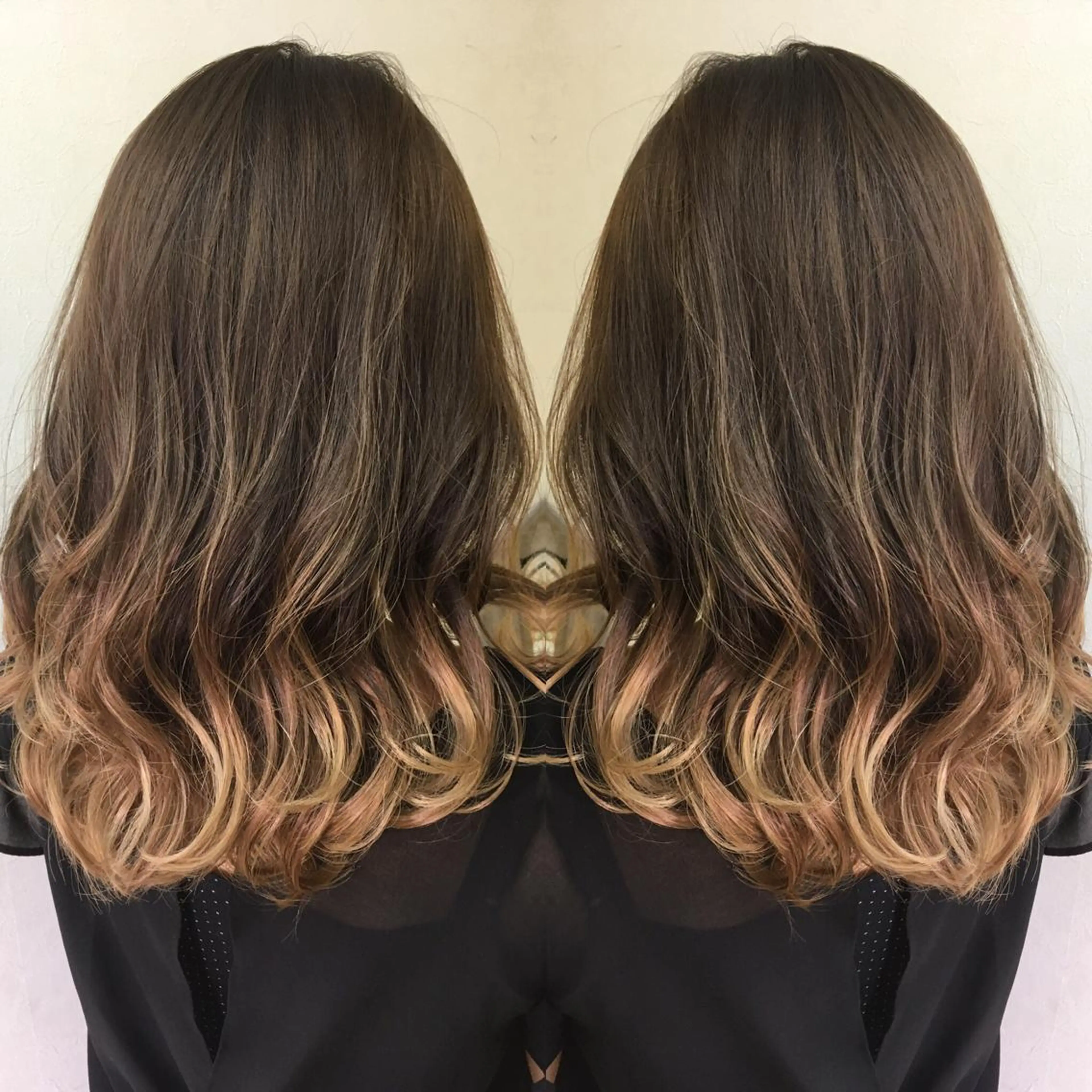 セミロング ロング カラー アッシュ ベージュカラー グラデーションカラー 髪質改善 中川　翔のヘアスタイル