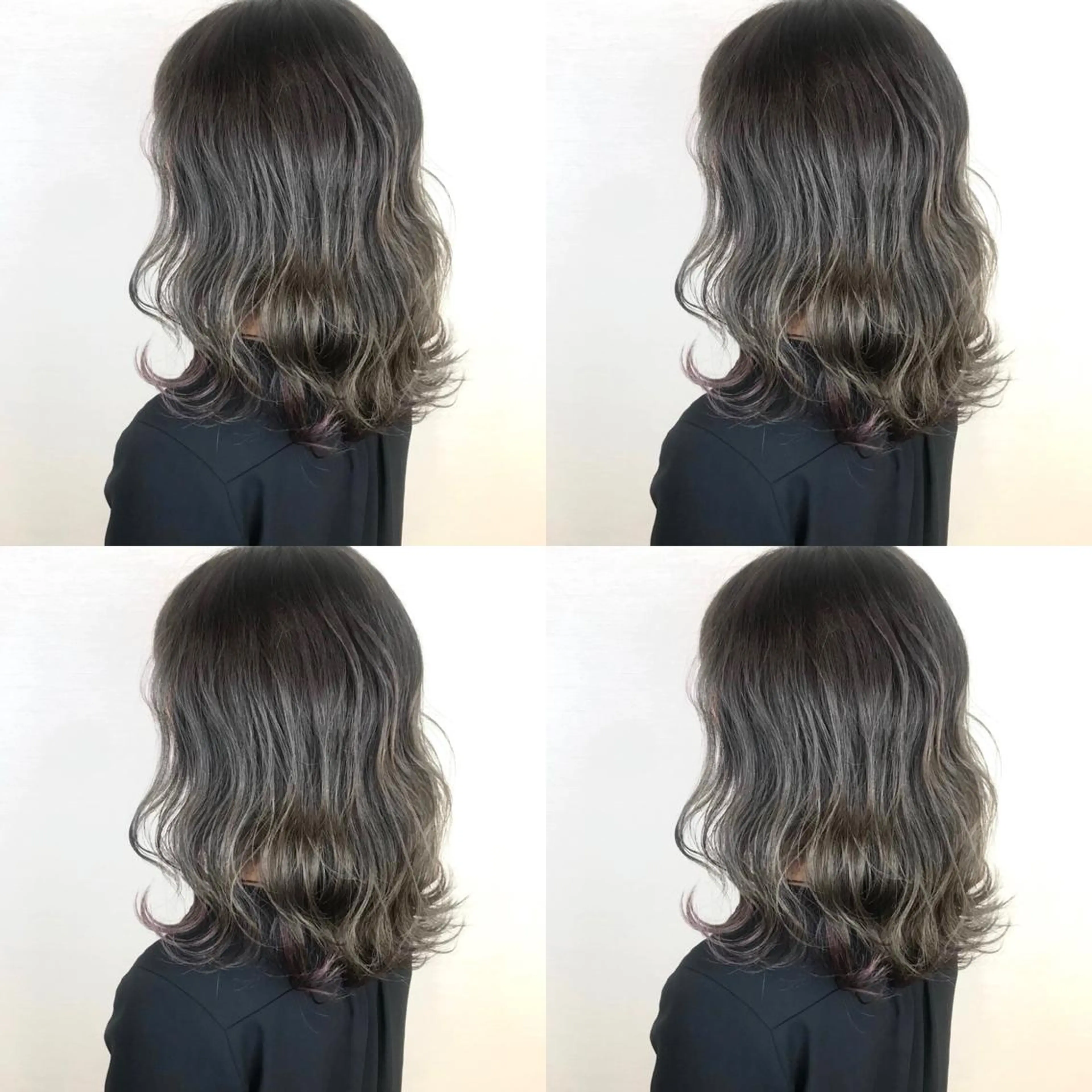 ミディアム カラー 韓国レイヤーカット/ ダブルカラーのヘアスタイル