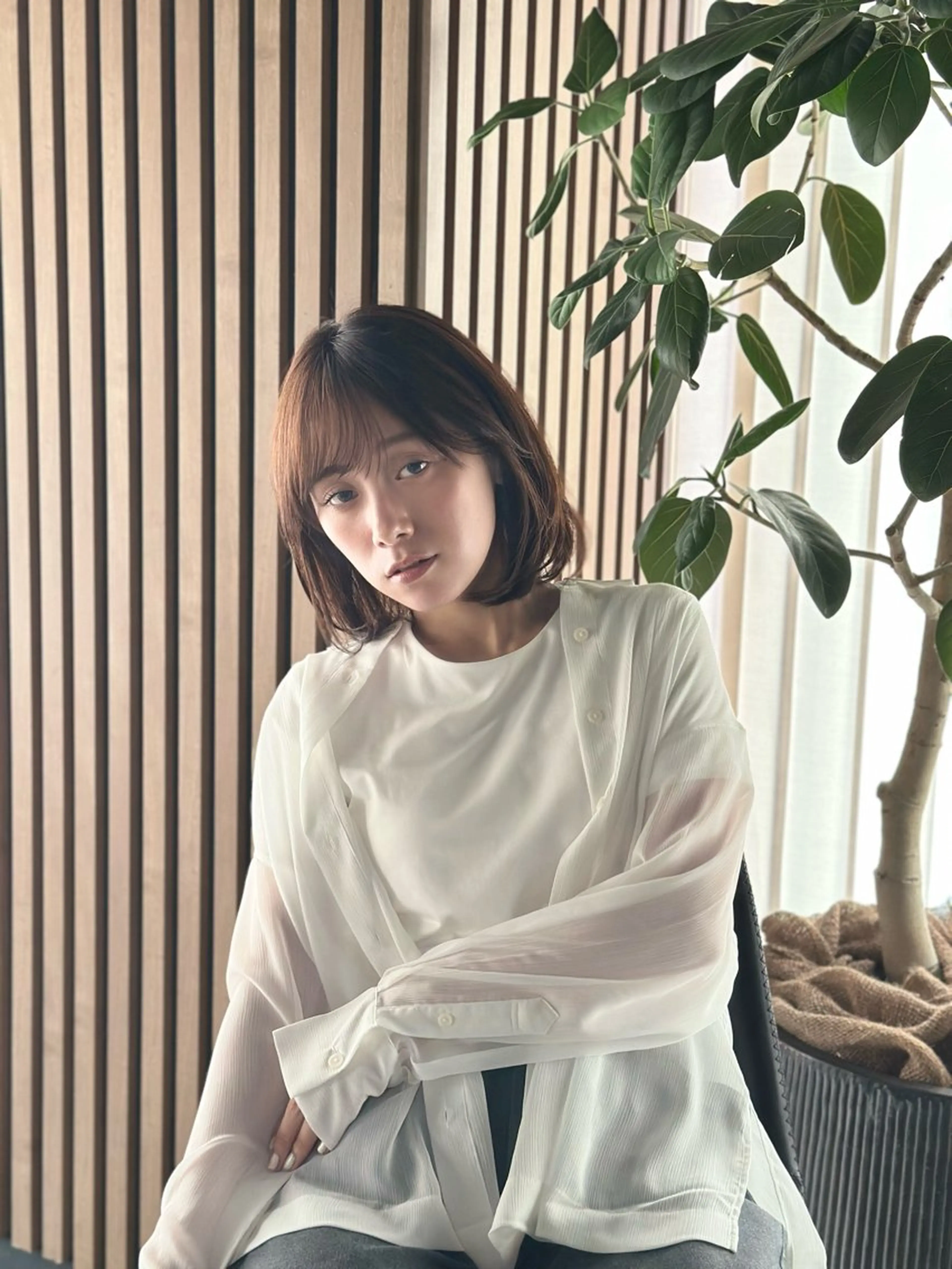 ミディアム カット ヘアカラー トリートメント ヘッドスパ レイヤーボブ/ 髪質改善/佐々木駿弥のヘアスタイル