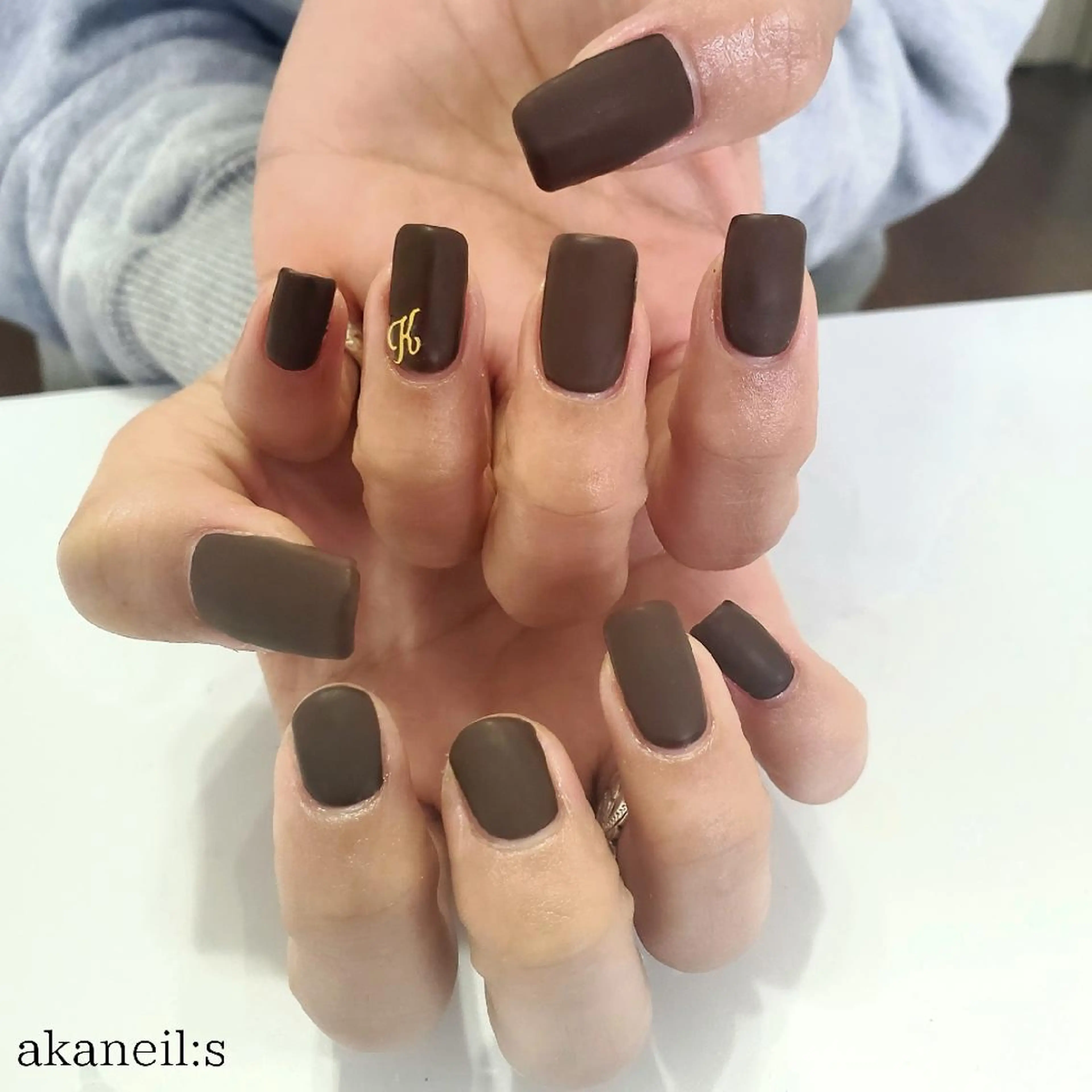 ネイル ブラウン マットネイル 【akaneils】 アカネのネイルデザイン