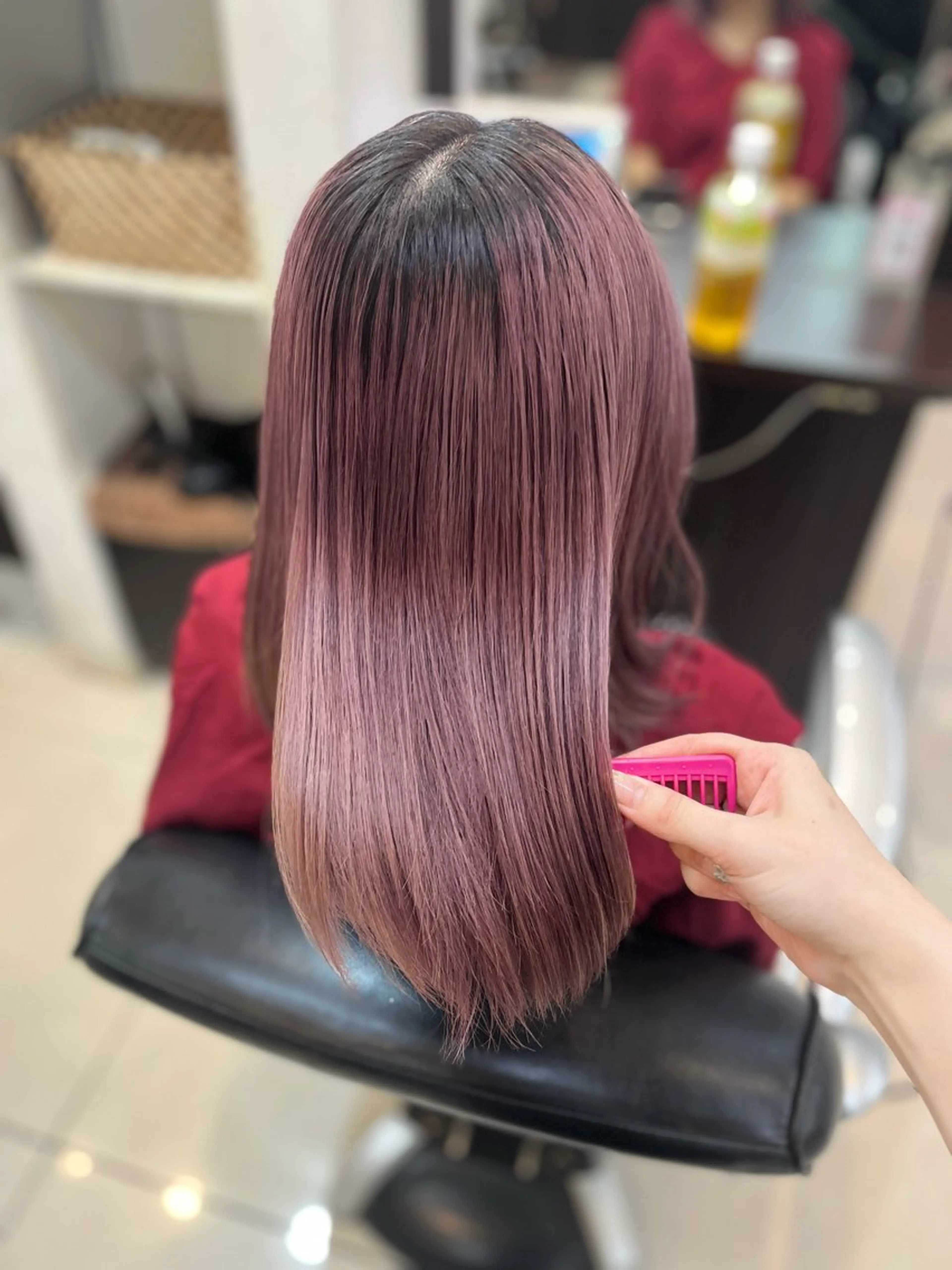 ミディアム カラー ベージュカラー ピンクカラー ピンクベージュ STREAM HAIR所属・🍒 SANA🍒のヘアスタイル