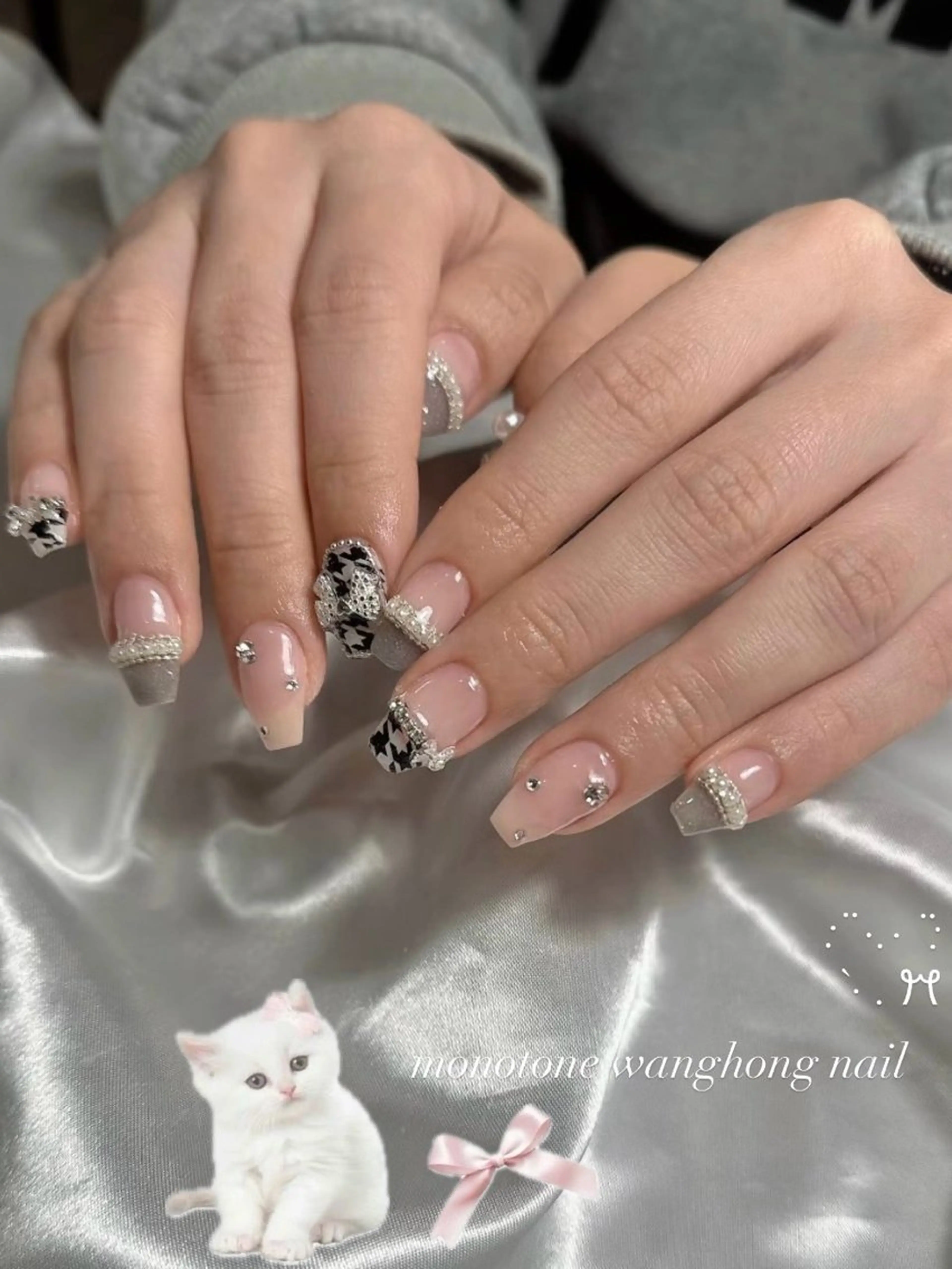 ネイル ハンドネイル tsuki🎀ワンホ ン🍒ガーリー🪄のネイルデザイン