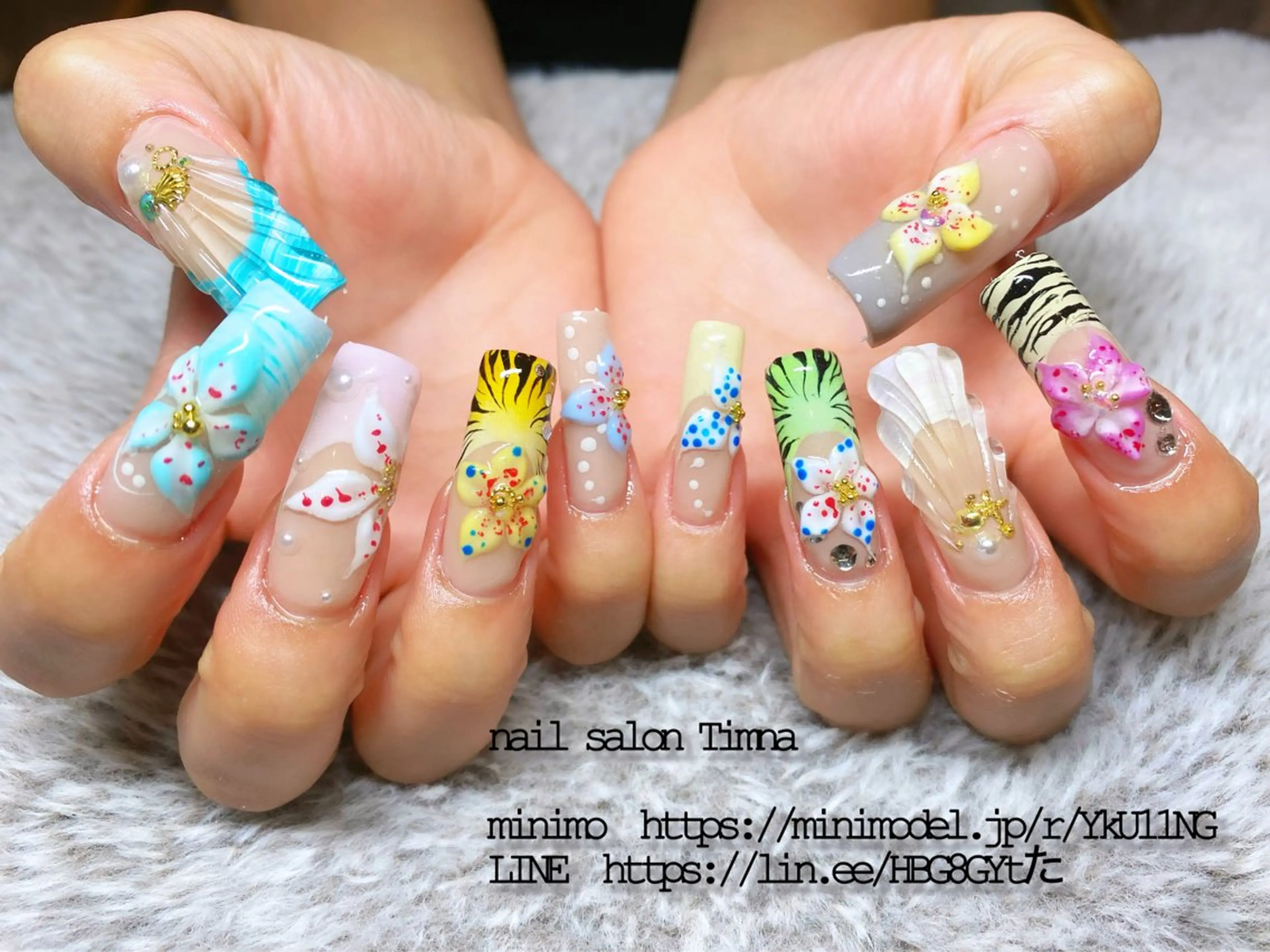 ロング ハンドネイル NAILSALON 🍔Timna🍟のネイルデザイン