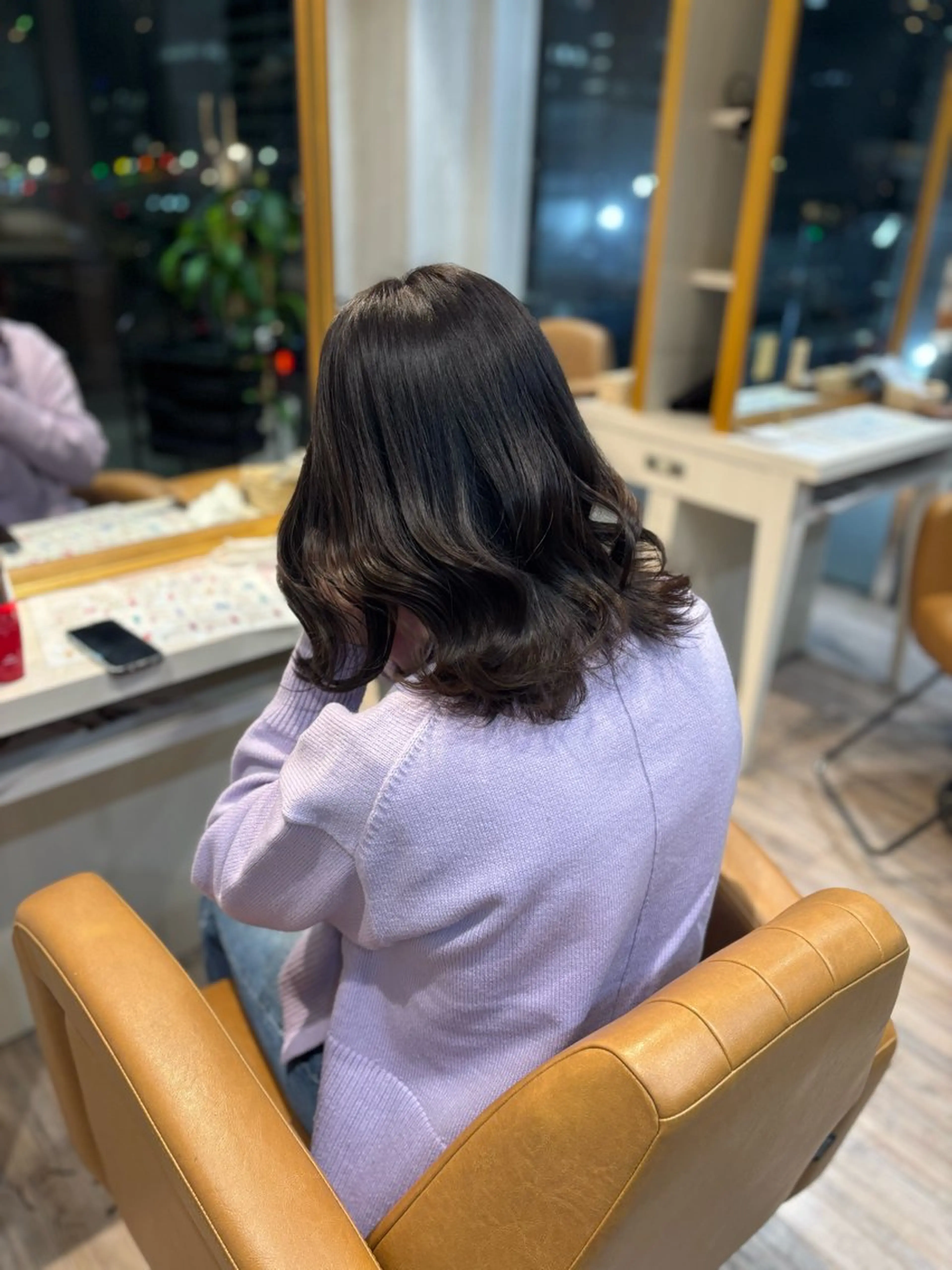 ミディアム カラー ヘアカラー トリートメント yui🥀/ボブ /暖色/レディースのヘアスタイル