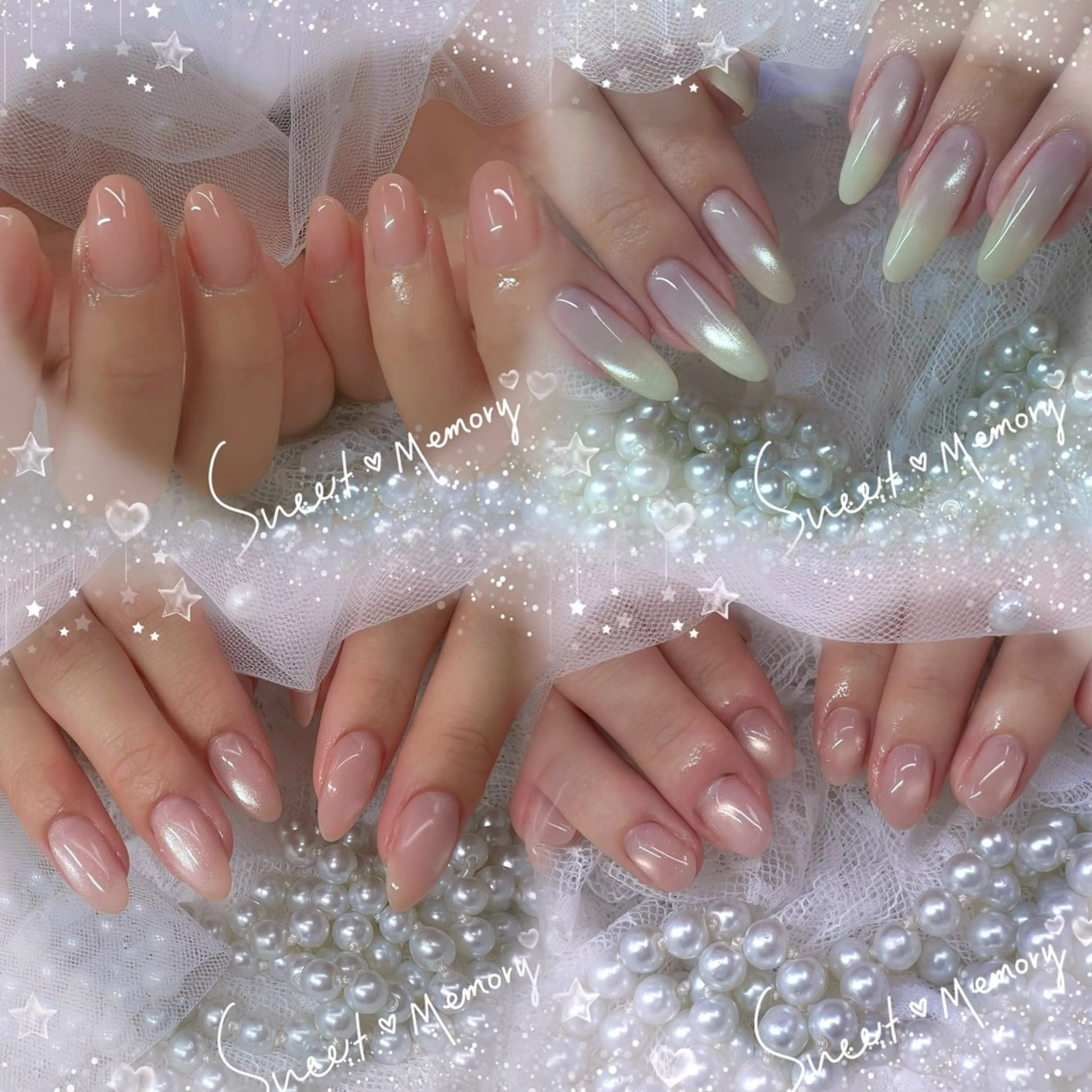 ネイル チークネイル フレンチネイル ガーリー ガラスフレンチ グラデーション ハンドネイル ハンドケア Chill Nailsalonのネイルデザイン