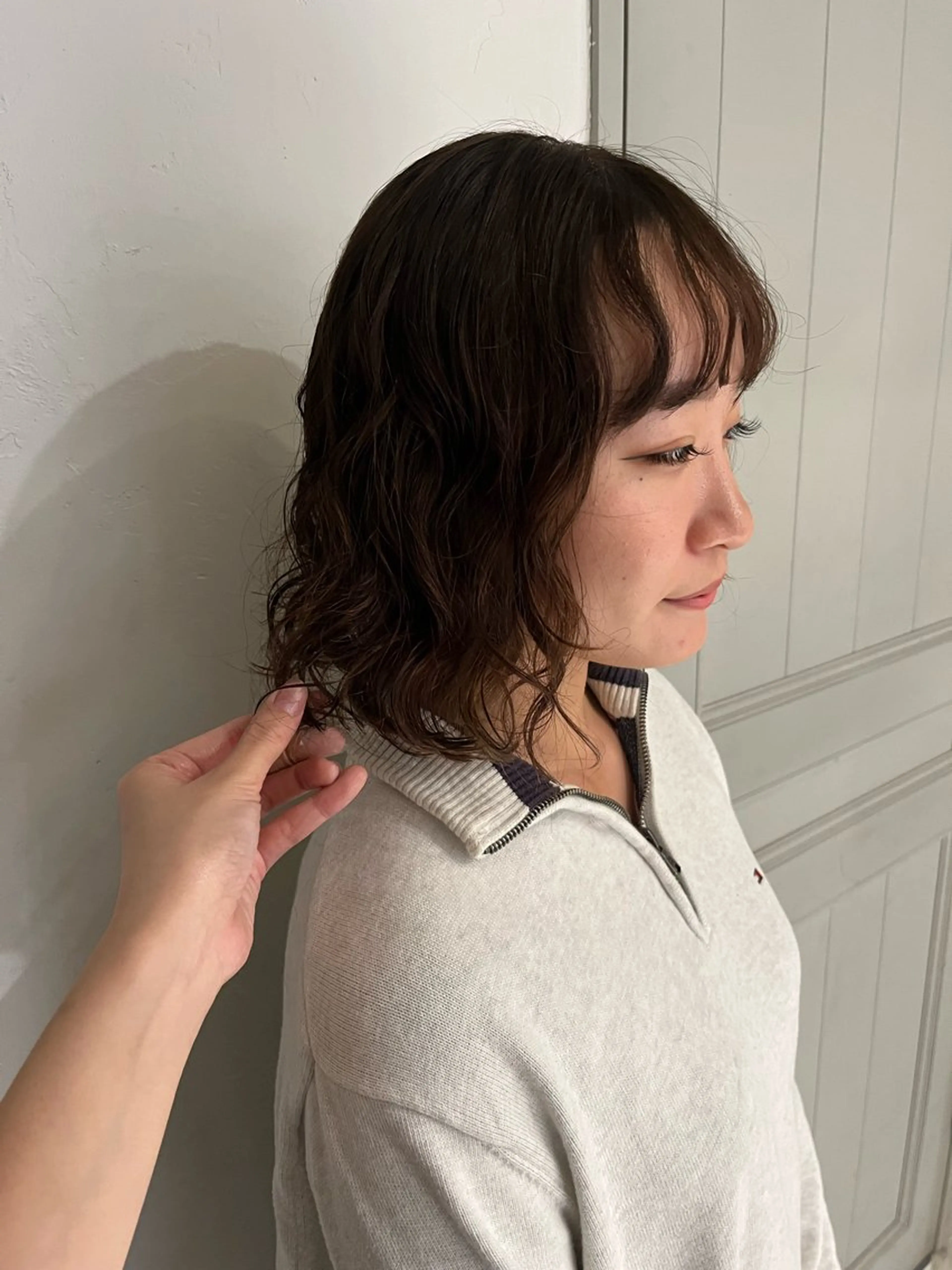 ミディアム ミディアムパーマ ボブ カット パーマ スタジオノル パーマ🌀あやなのヘアスタイル