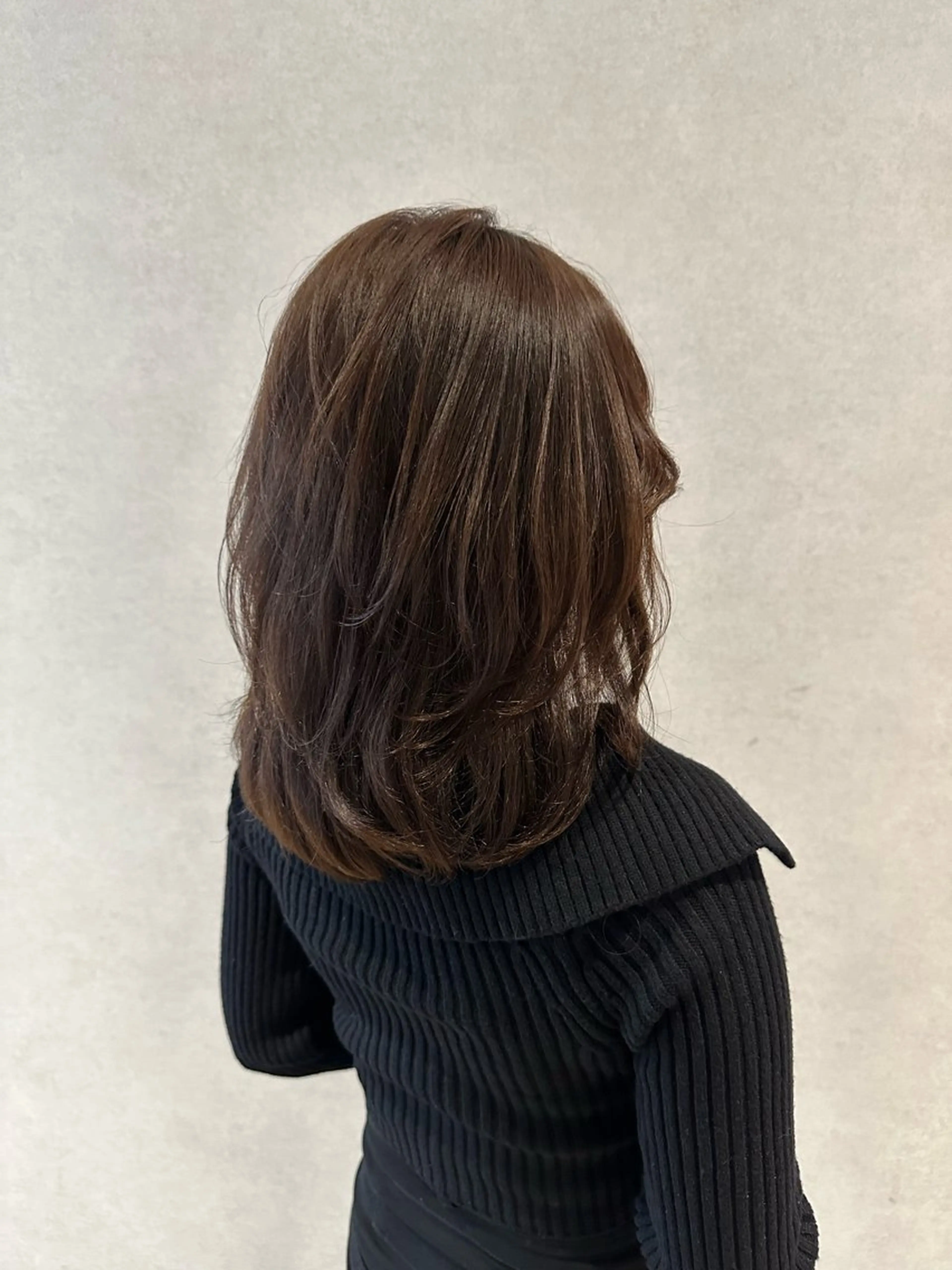 ミディアム カラー カット ヘアカラー トリートメント レイヤー/ハッシュ 渋谷/サッタのヘアスタイル