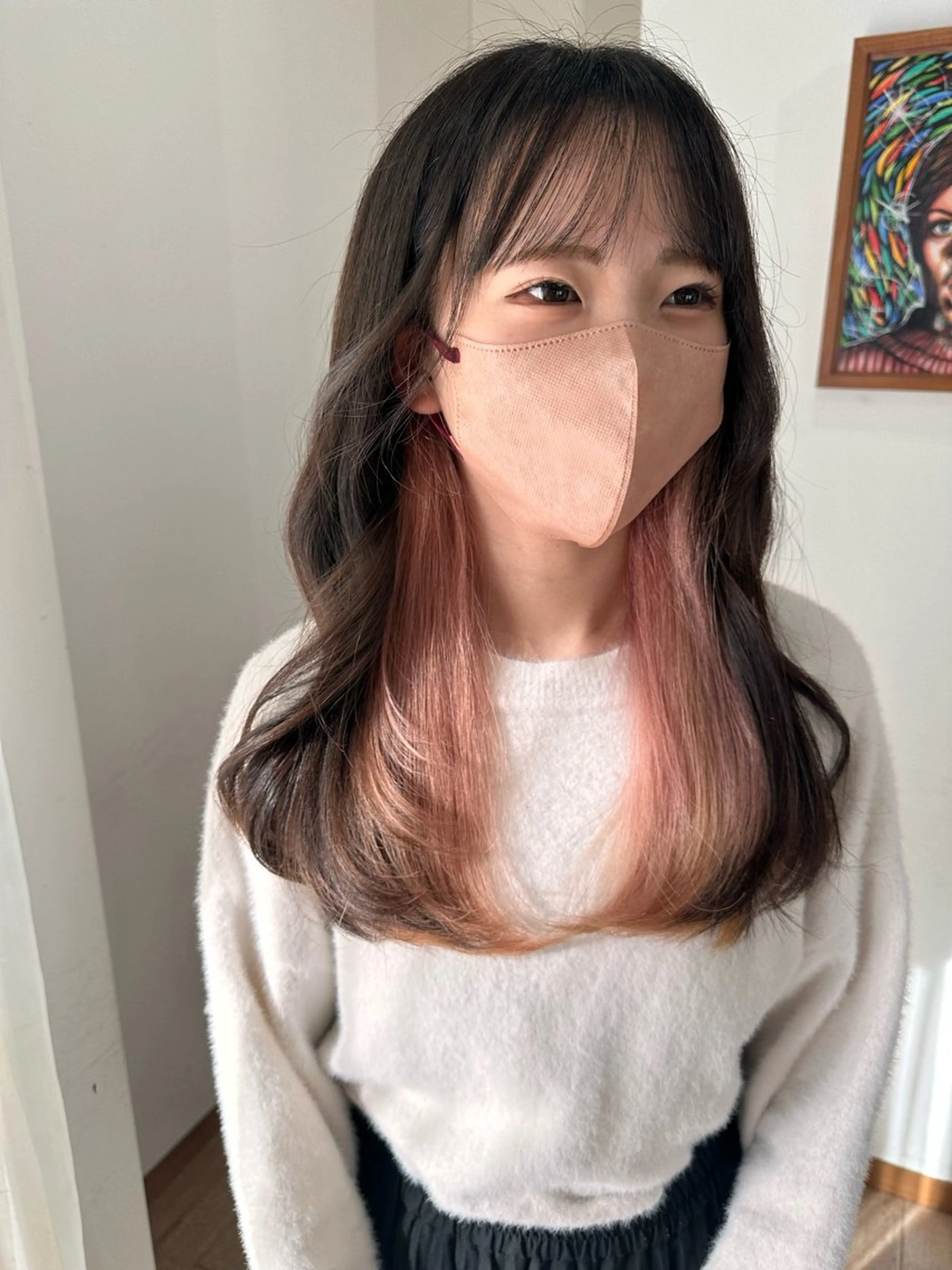 カラー ブリーチ インナーカラー ピンクカラー カット ヘアカラー ✨やわらかヘア✨ ✂️杉浦優仁のヘアスタイル