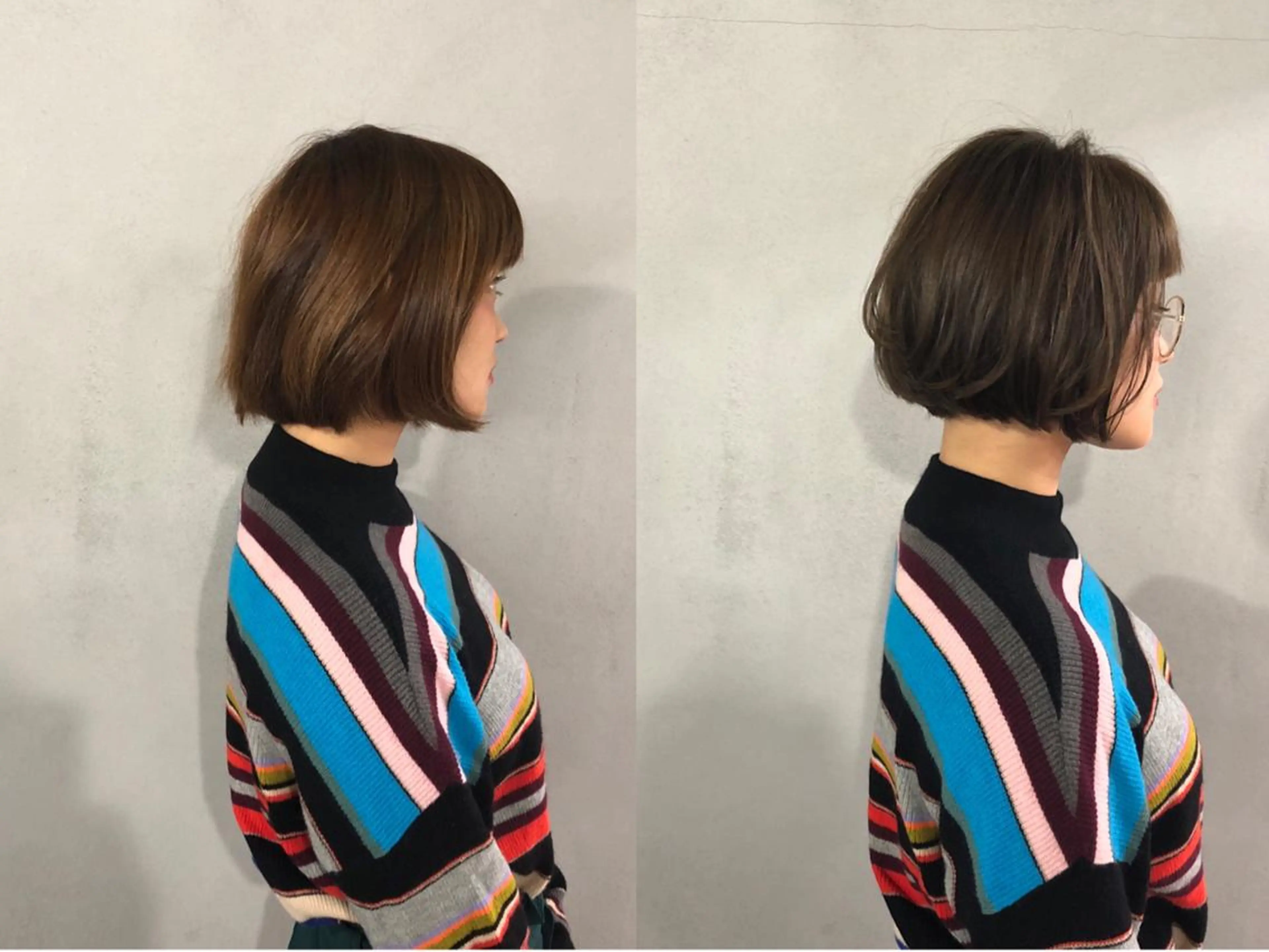 ショート カラー ボブ カット ヘアカラー トリートメント ボブ/ショート/ 白髪染め/メンズ葛西のヘアスタイル