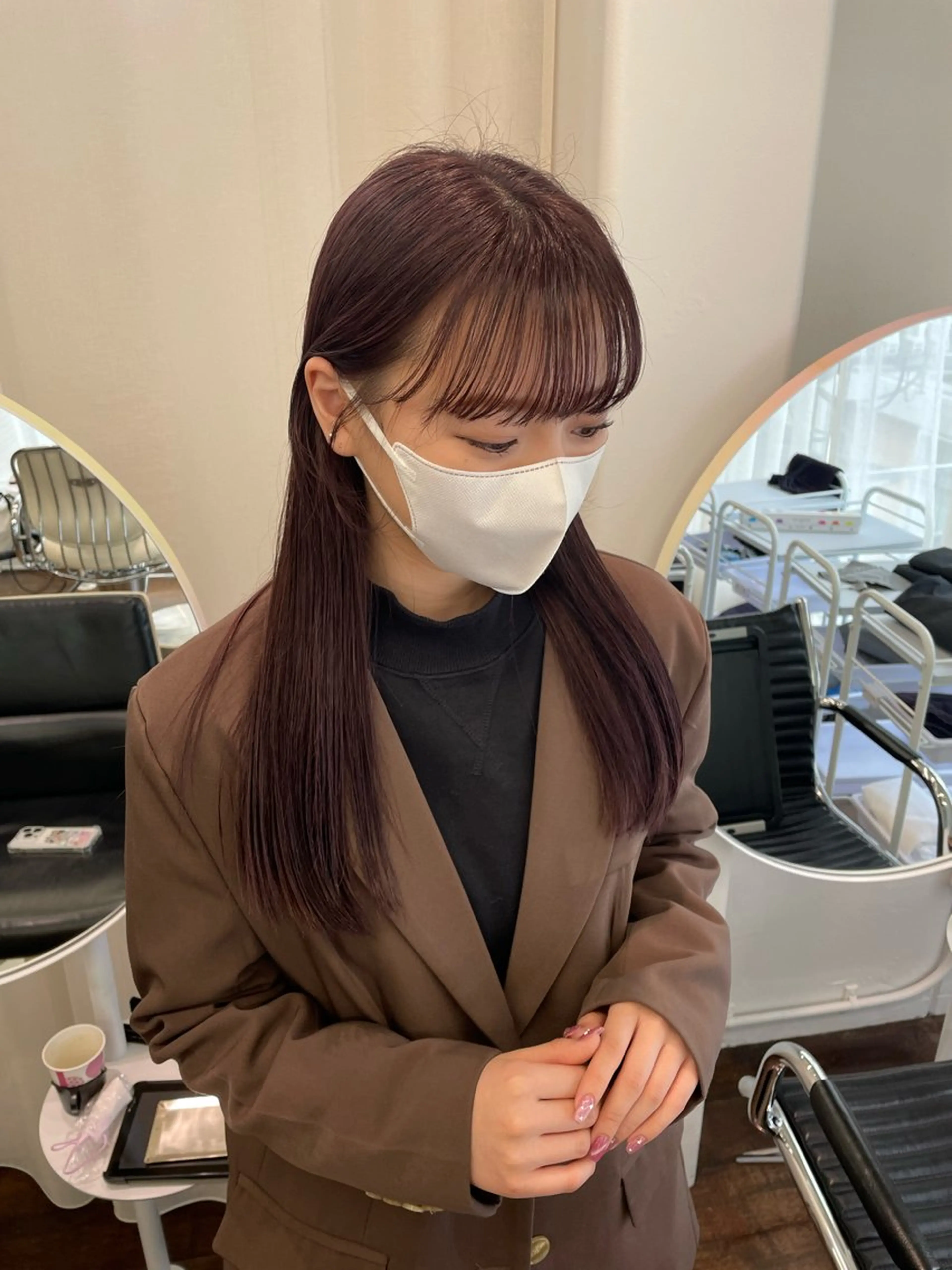 ロング カラー ブラウンカラー ラベンダーカラー ヘアカラー レイヤーカット🎀 kanaのヘアスタイル