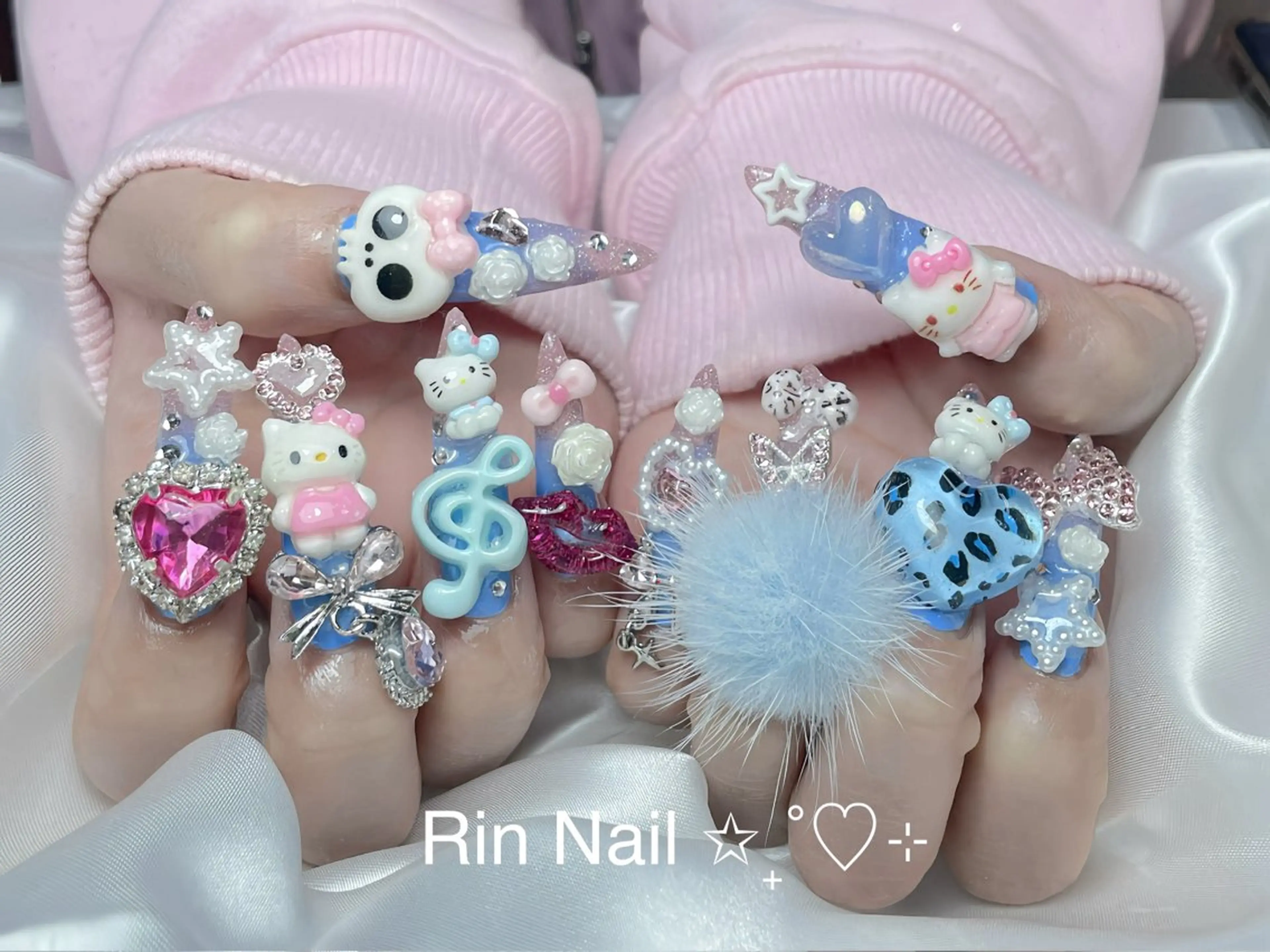 ネイル アートネイル ロングネイル ニュアンスネイル スカルプネイル ネイルチップ ハンドネイル Rin Nail 新大久保店のネイルデザイン