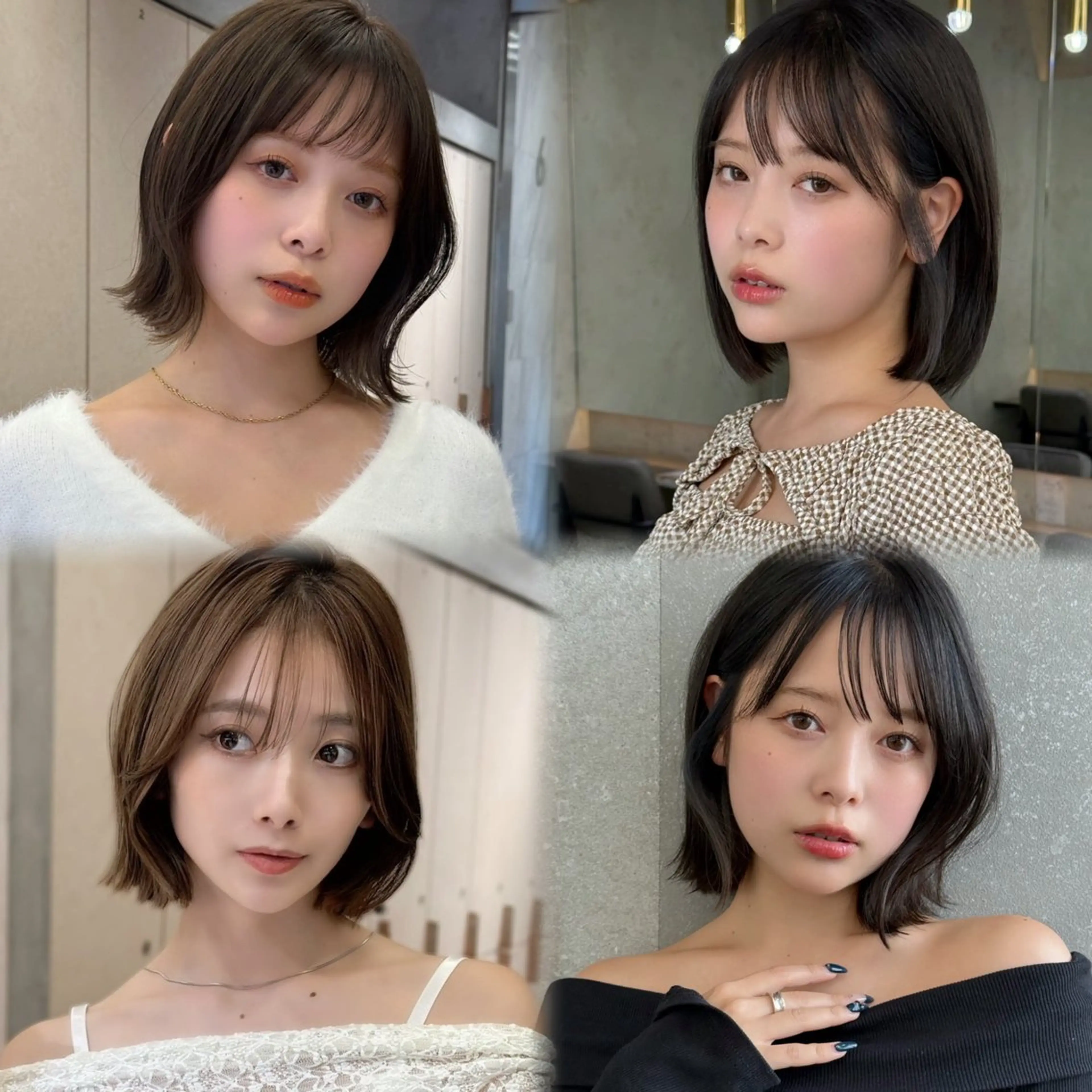 ミディアム ヘアカラー トリートメント 🫧ボブ／縮毛矯正／ 韓国／ゆーな🫧‪のヘアスタイル