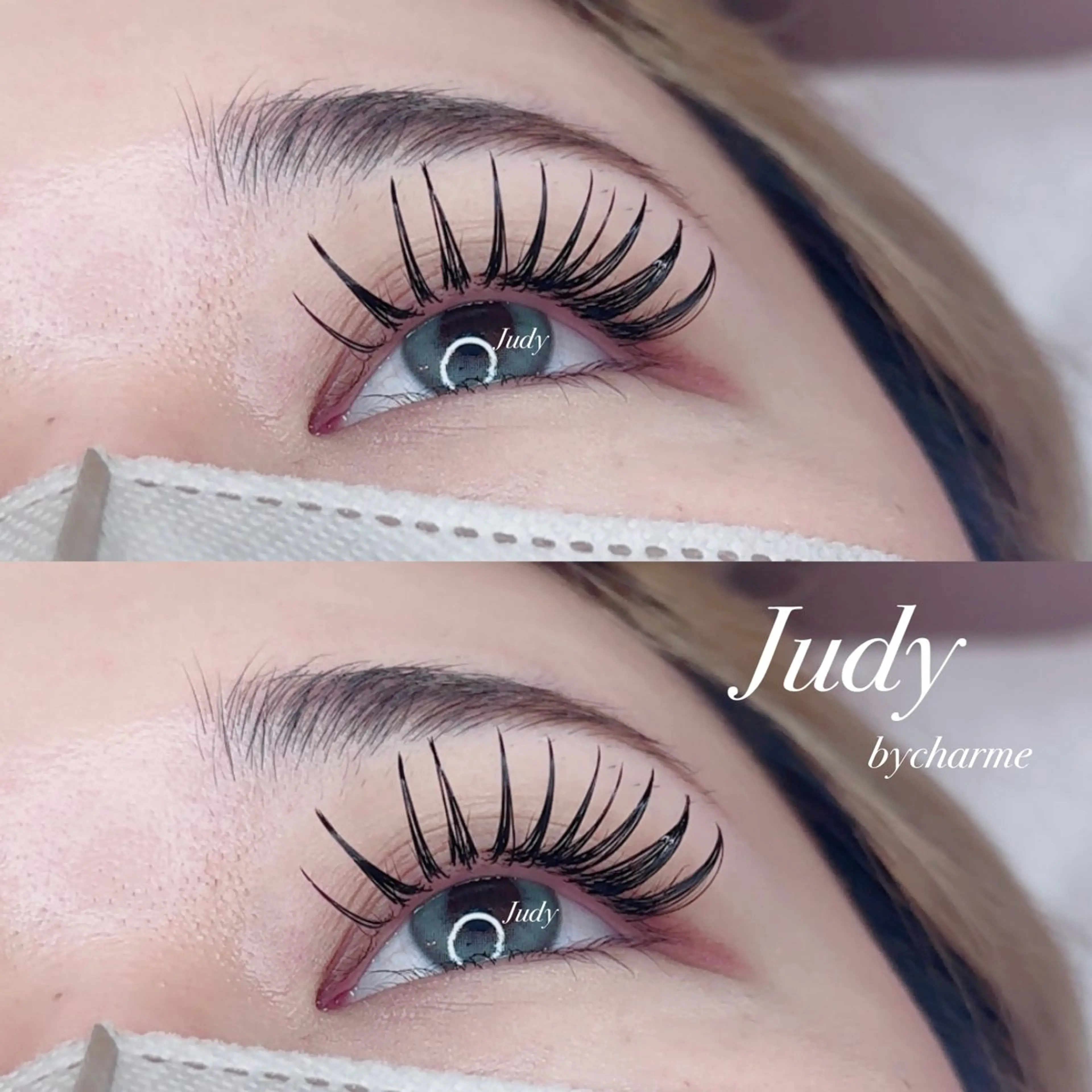 マツエク・マツパ フラットラッシュ アップワードラッシュ ワンホンマツエク マツエク Judy by charmeのマツエク・マツパデザイン