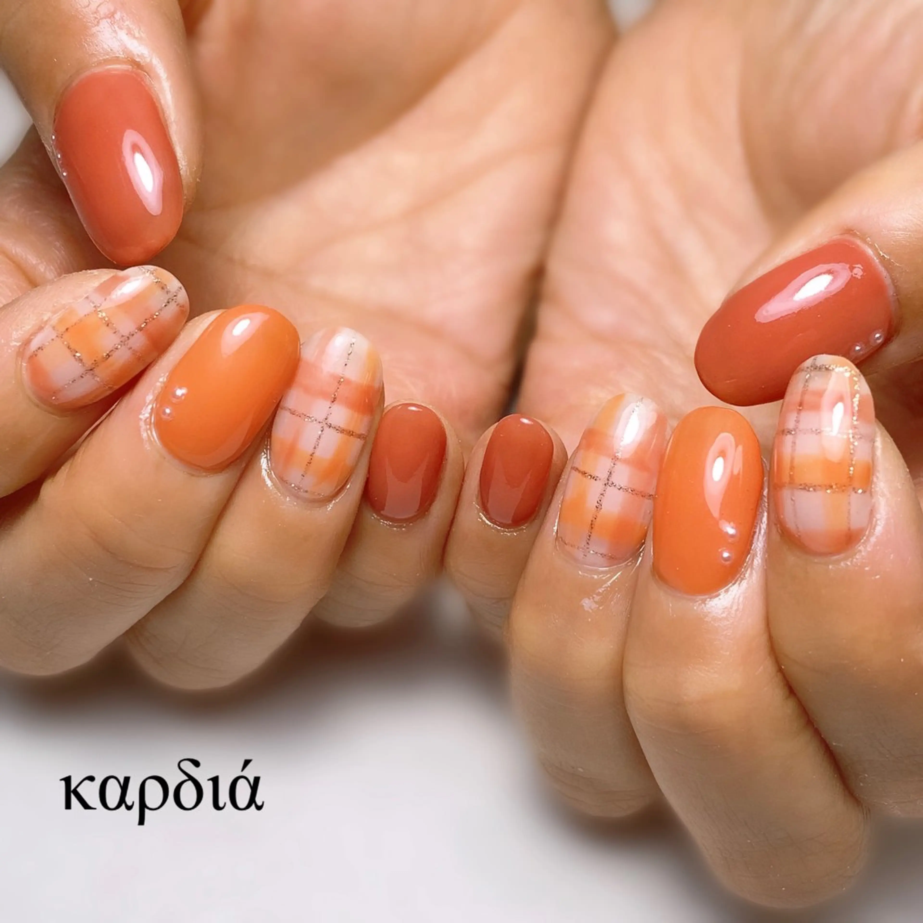 ネイル ハンドネイル καρδιά -ｶﾙﾃﾞｨｱ-のネイルデザイン