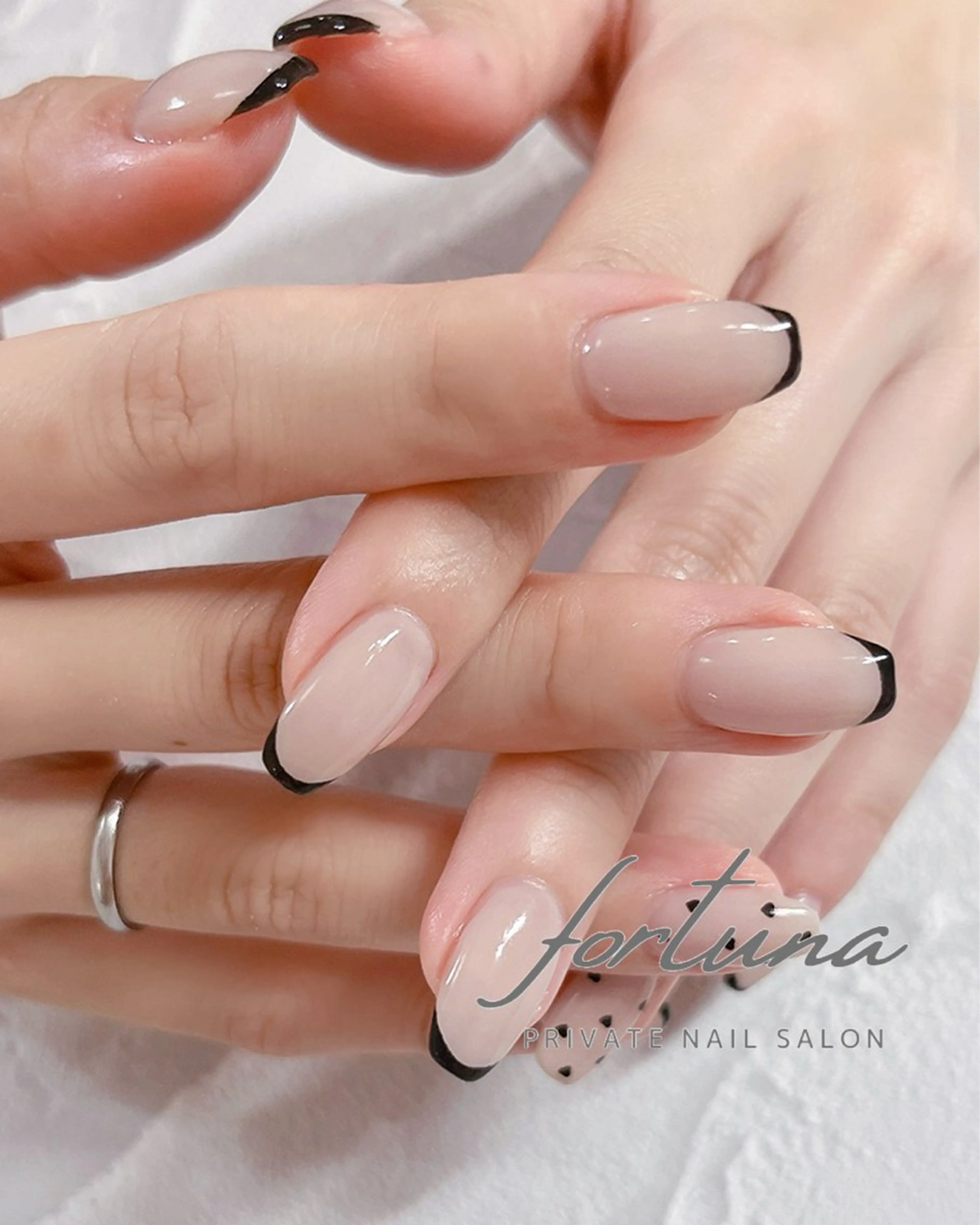 ネイル フレンチネイル ジェルネイル ハート パラジェル ハンドネイル fortuna 武藤裕美のネイルデザイン