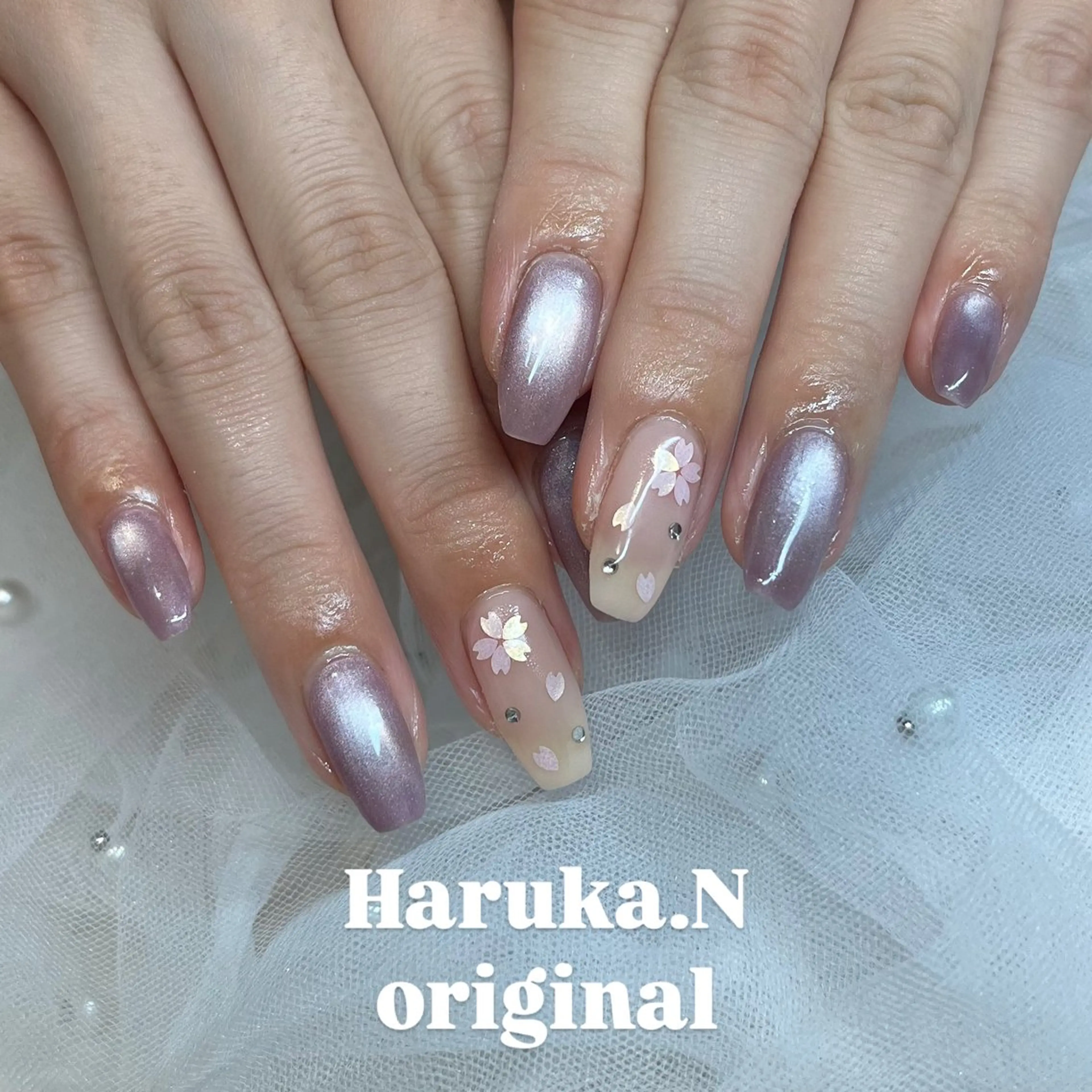 ネイル 桜ネイル はあとねいる天王町店所属・HARUKA 🐼のネイルデザイン