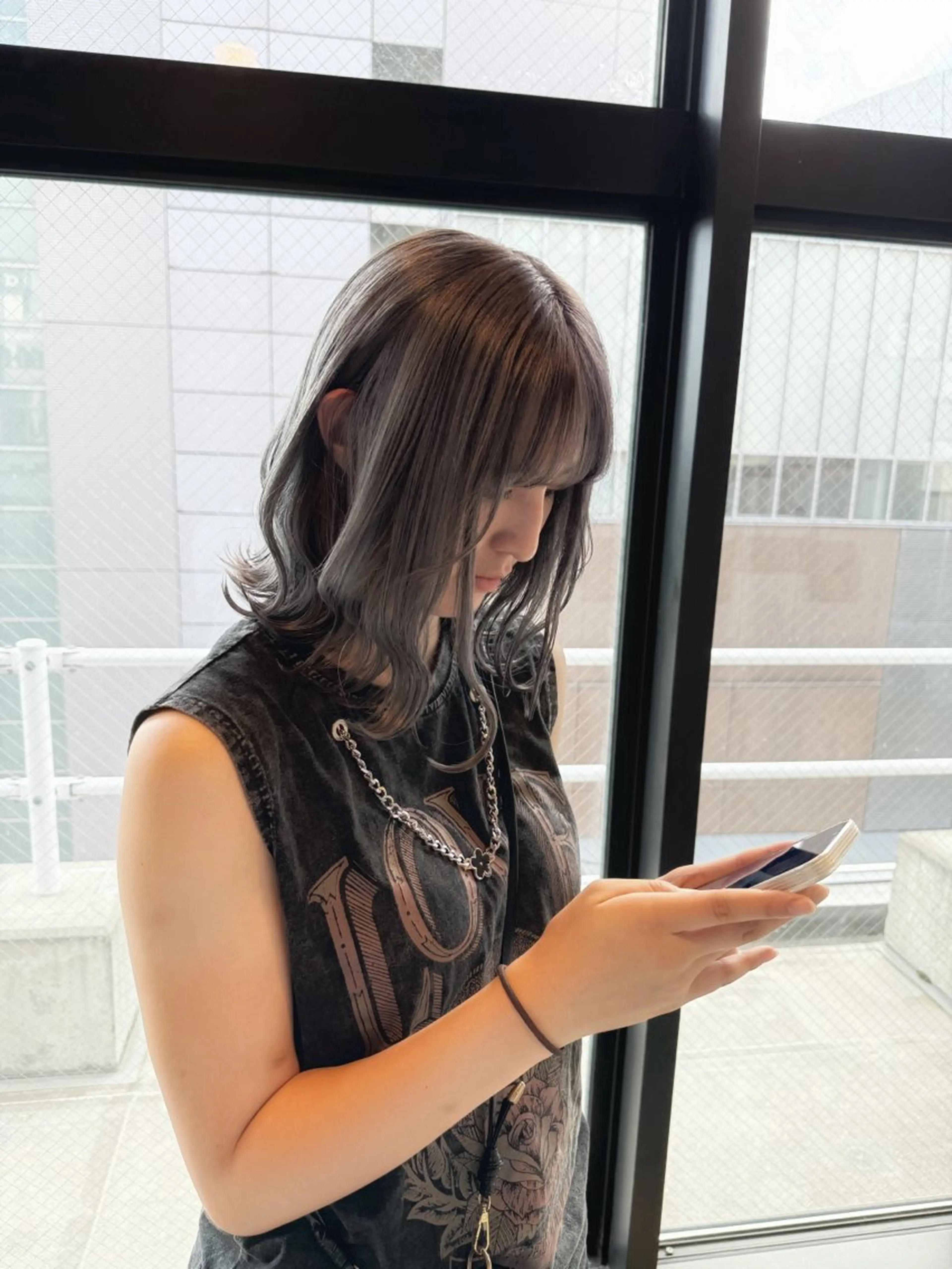 ミディアム ヘアカラー トリートメント ベージュカラー/新潟 カラー特化/落合優吾のヘアスタイル