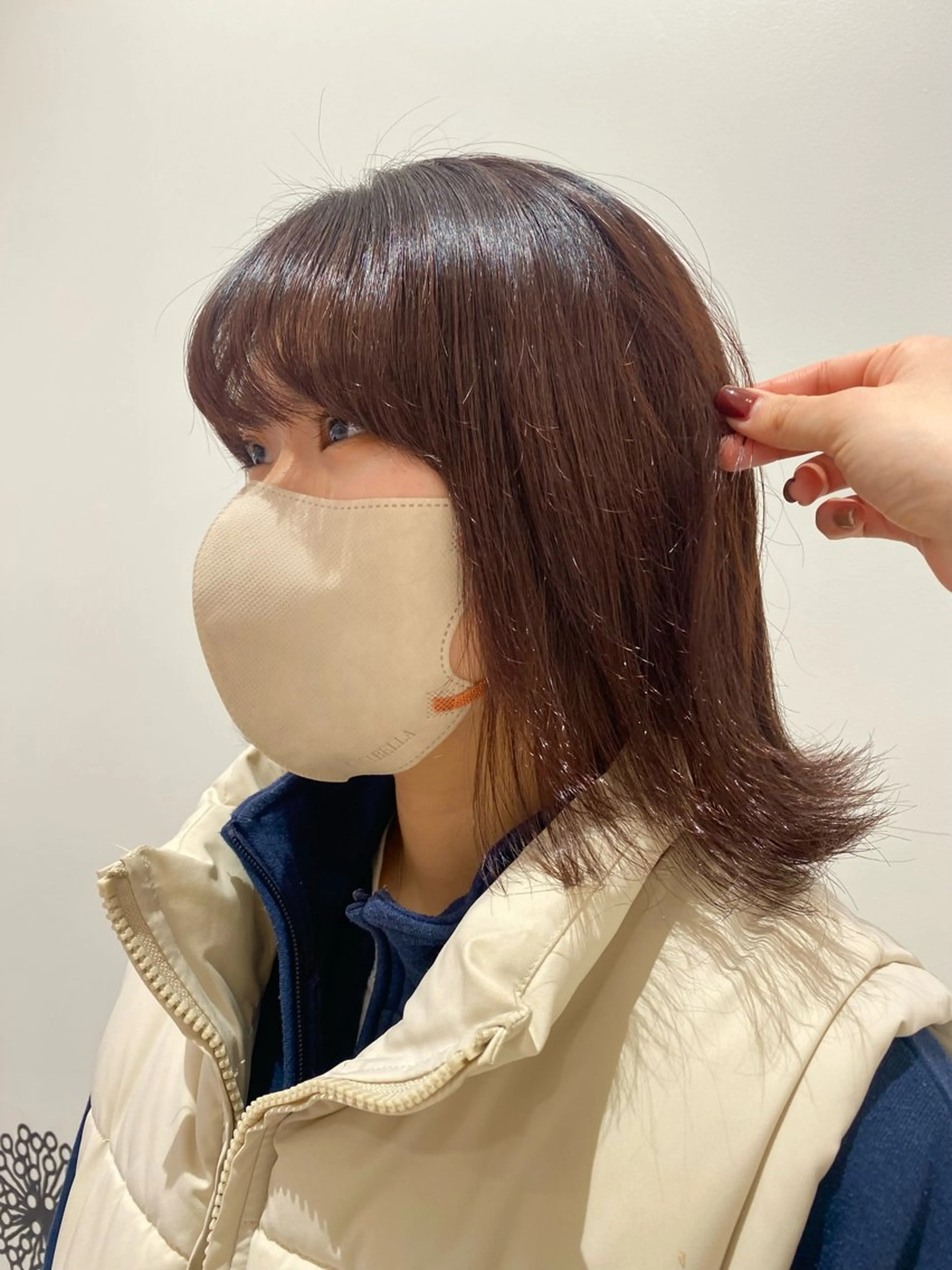 ミディアム カラー ベージュ/アレンジ /横浜/杉本千夏のヘアスタイル