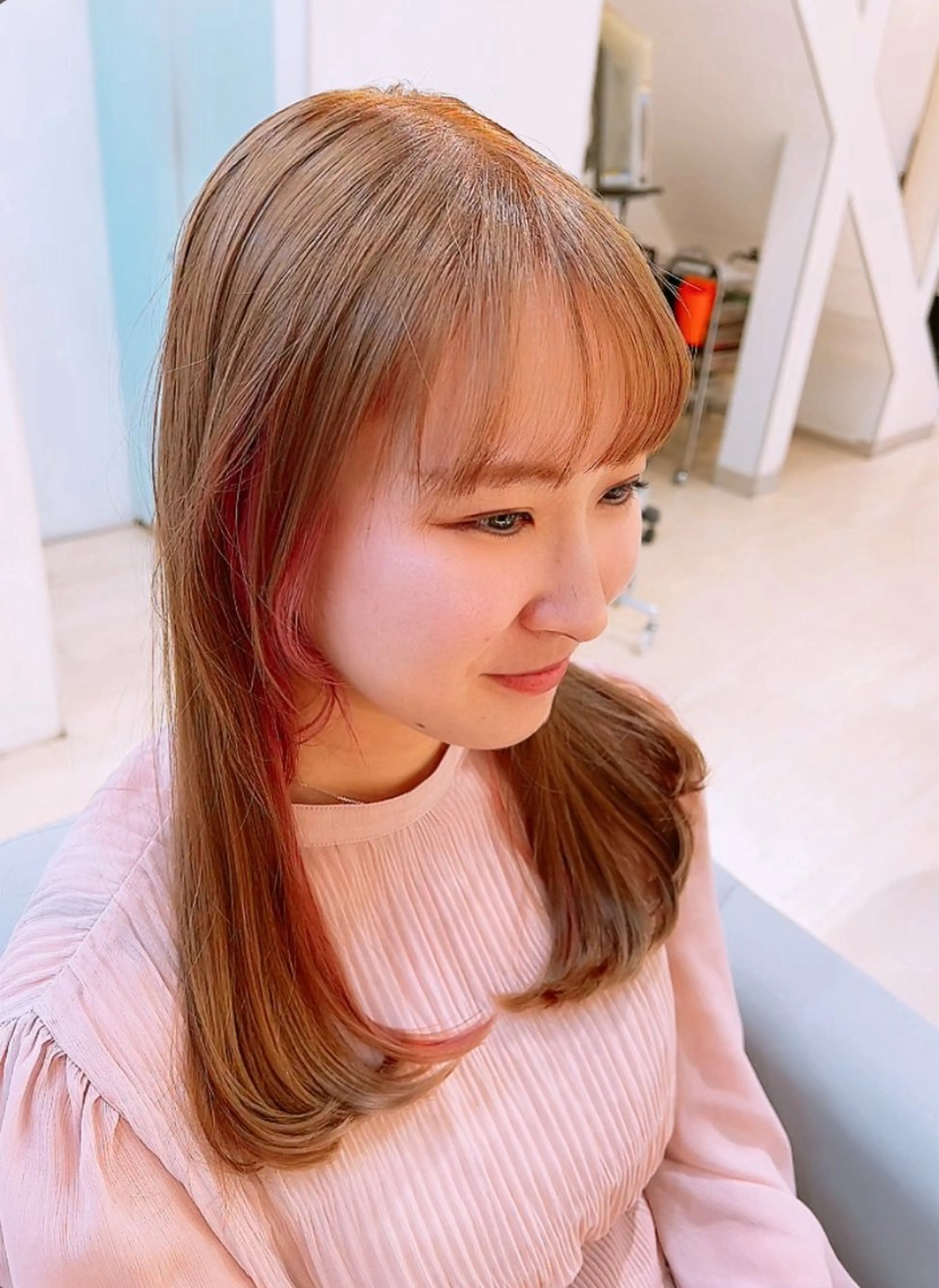 ミディアム ヘアカラー 堀井 凌平のヘアスタイル