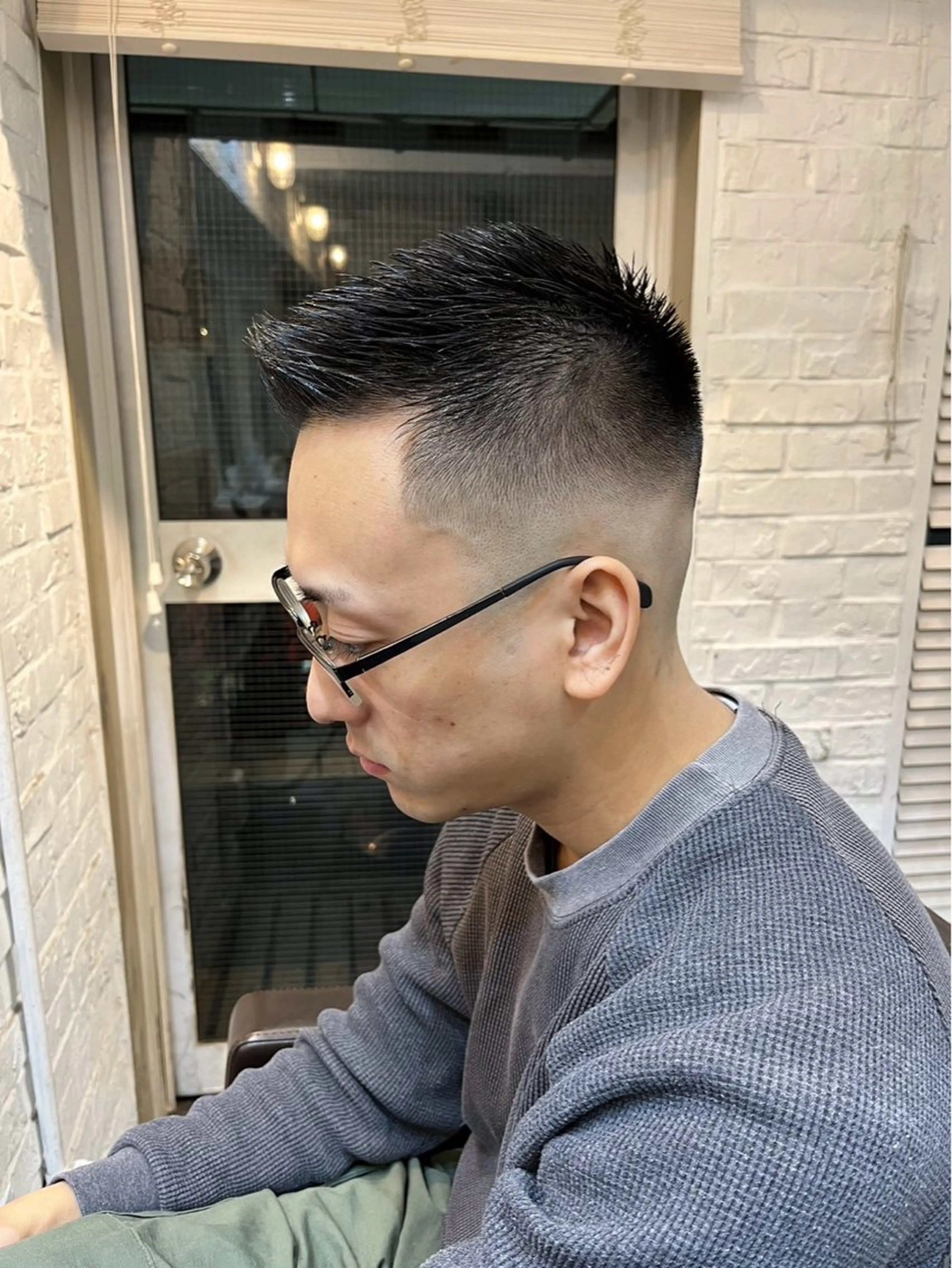 ショート メンズ センターパート ダウンパーマ フェードカット メンズハイライト メンズパーマ カット トリートメント 💈メンズ特化💈 TASUKUのヘアスタイル