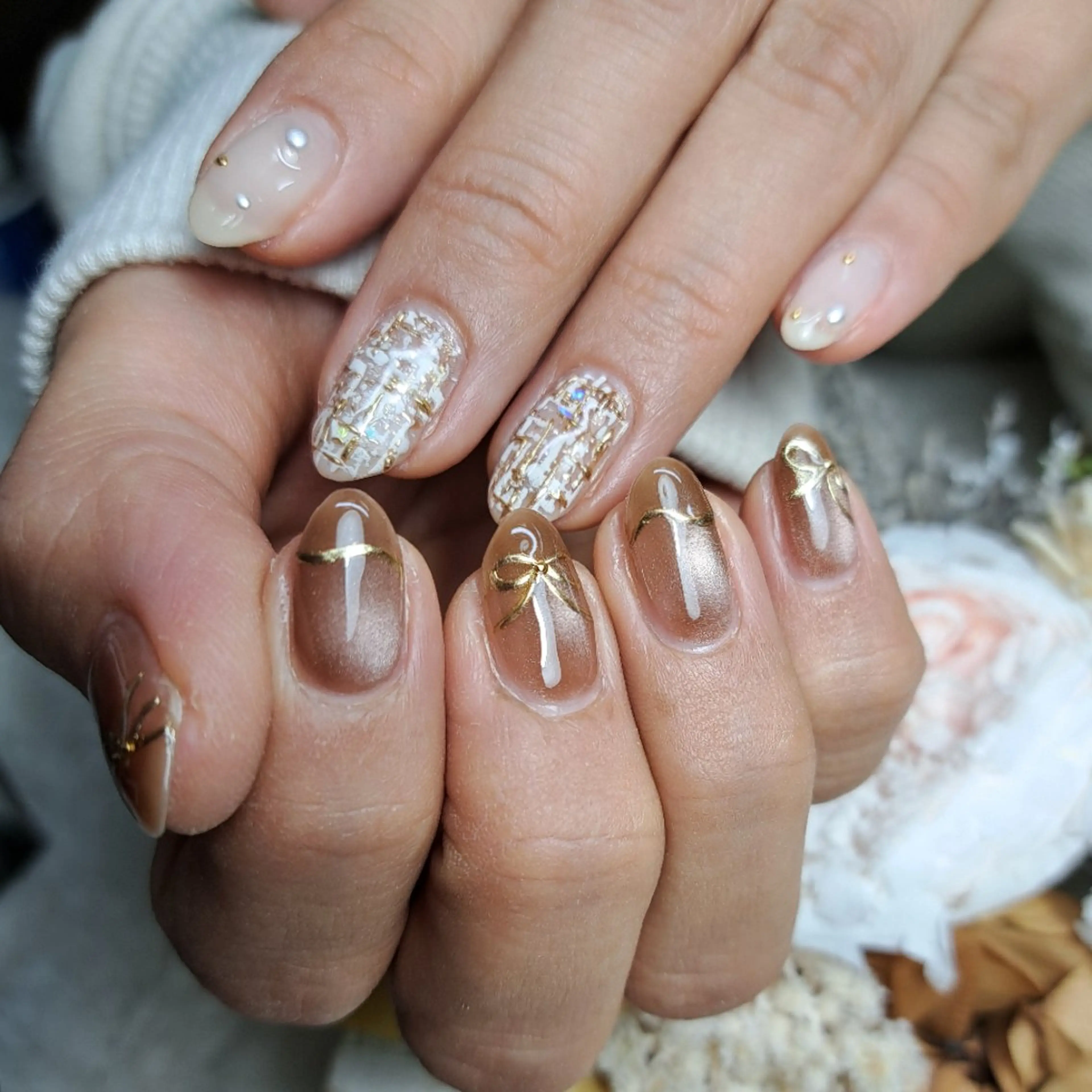 ネイル リボン HAYASHI  Nのネイルデザイン