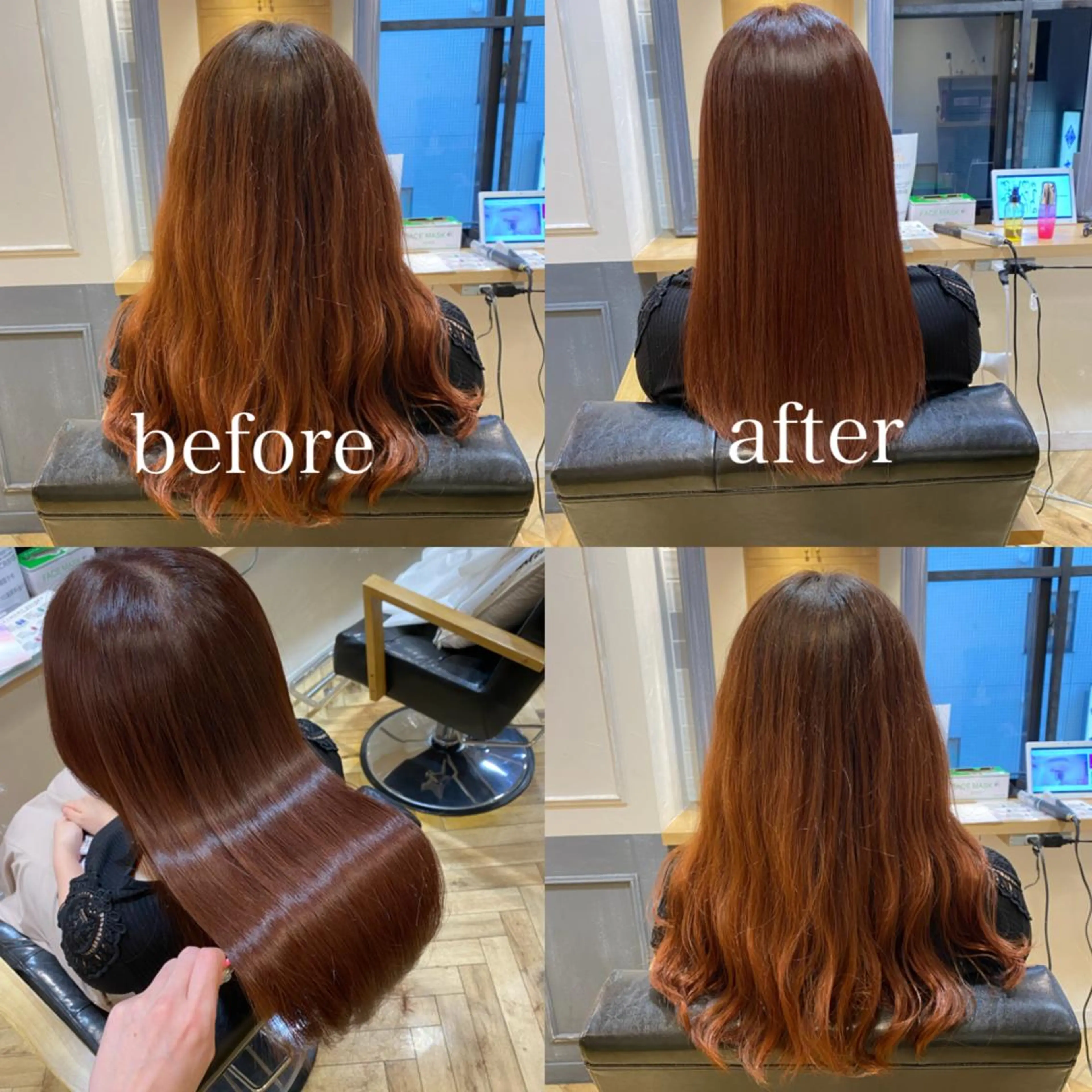 ロング カラー ベージュカラー ピンクカラー ピンクベージュ 艶カラー/韓国顔周り 🎀mamiのヘアスタイル