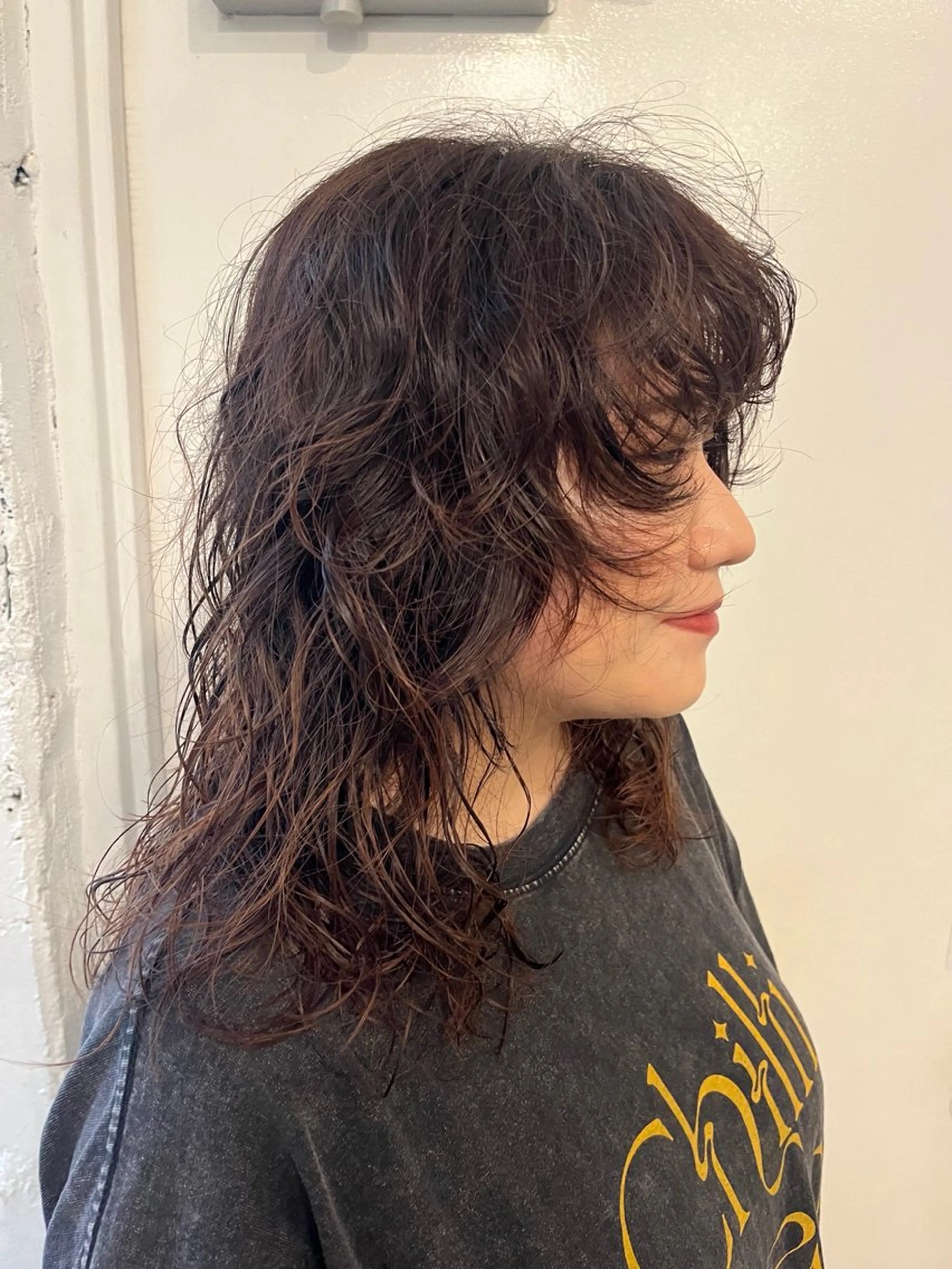 セミロング カラー パーマ パーマ ✴︎UNU ✴︎モエカのヘアスタイル