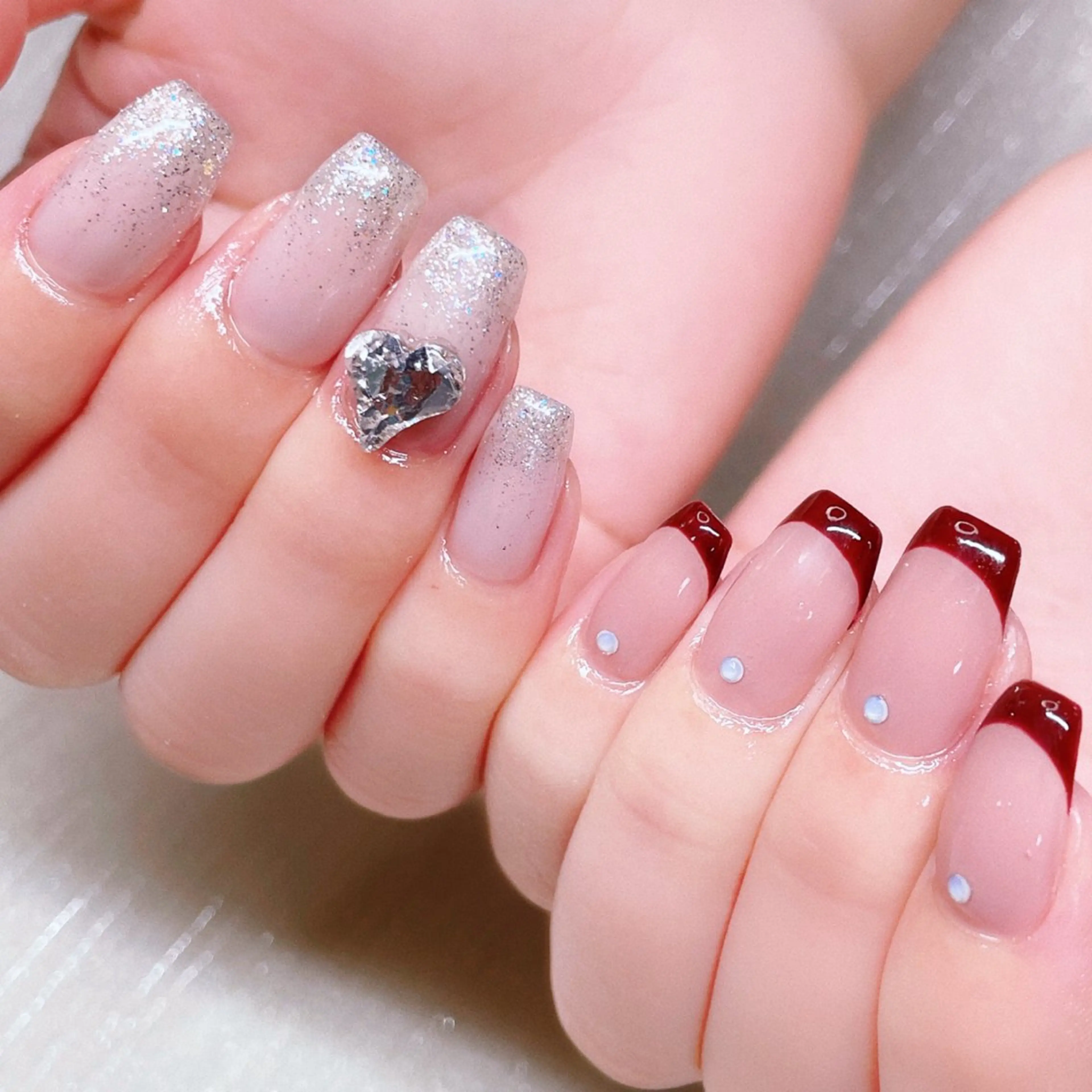 ネイル 長さ出し ストーンネイル ハンドネイル Nailist SUZU所属・Nailist suzuのネイルデザイン