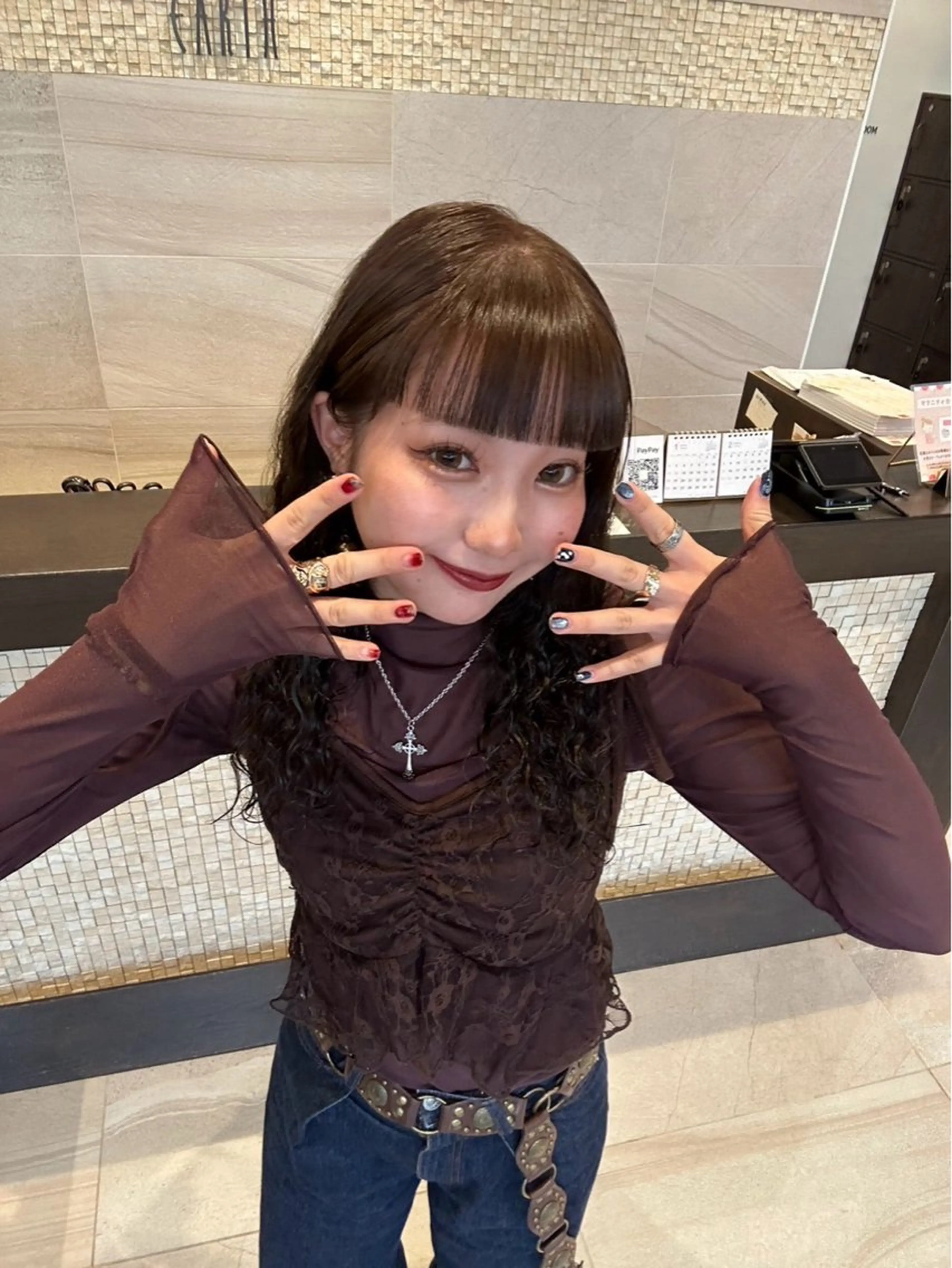 セミロング セミロングパーマ ヘアカラー トリートメント earth 掛川のヘアスタイル