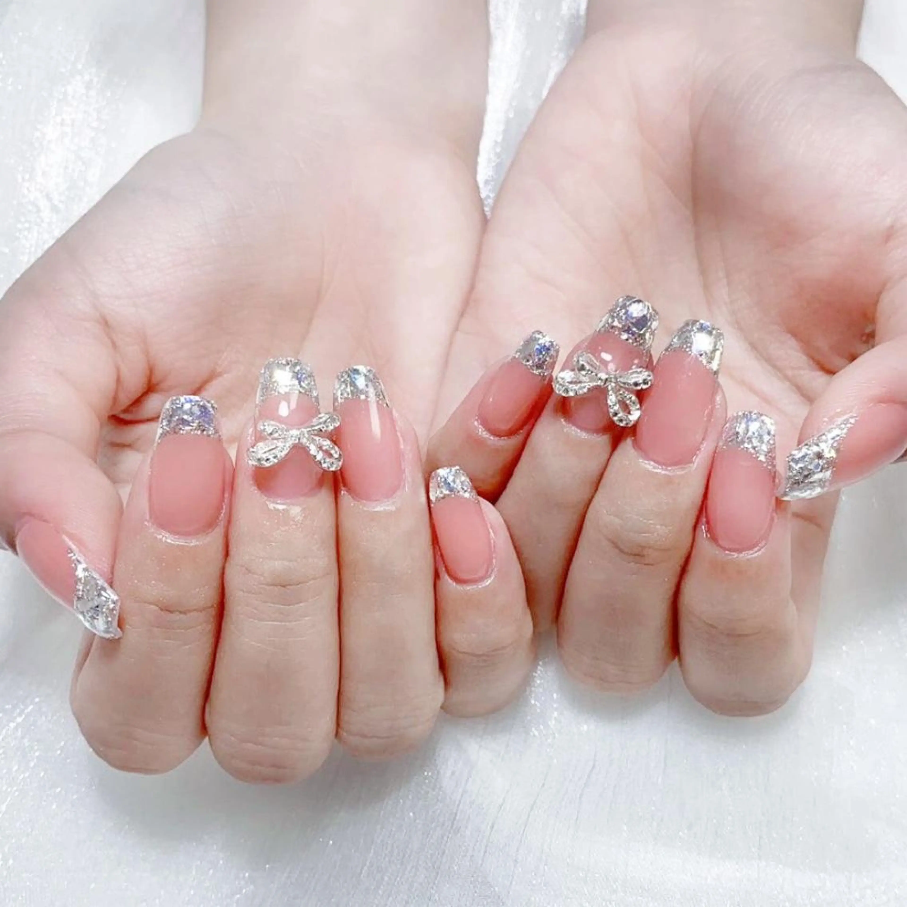 メンズ ネイル フレンチネイル ガラスフレンチ ハンドネイル NAILサロン 木にいるのネイルデザイン