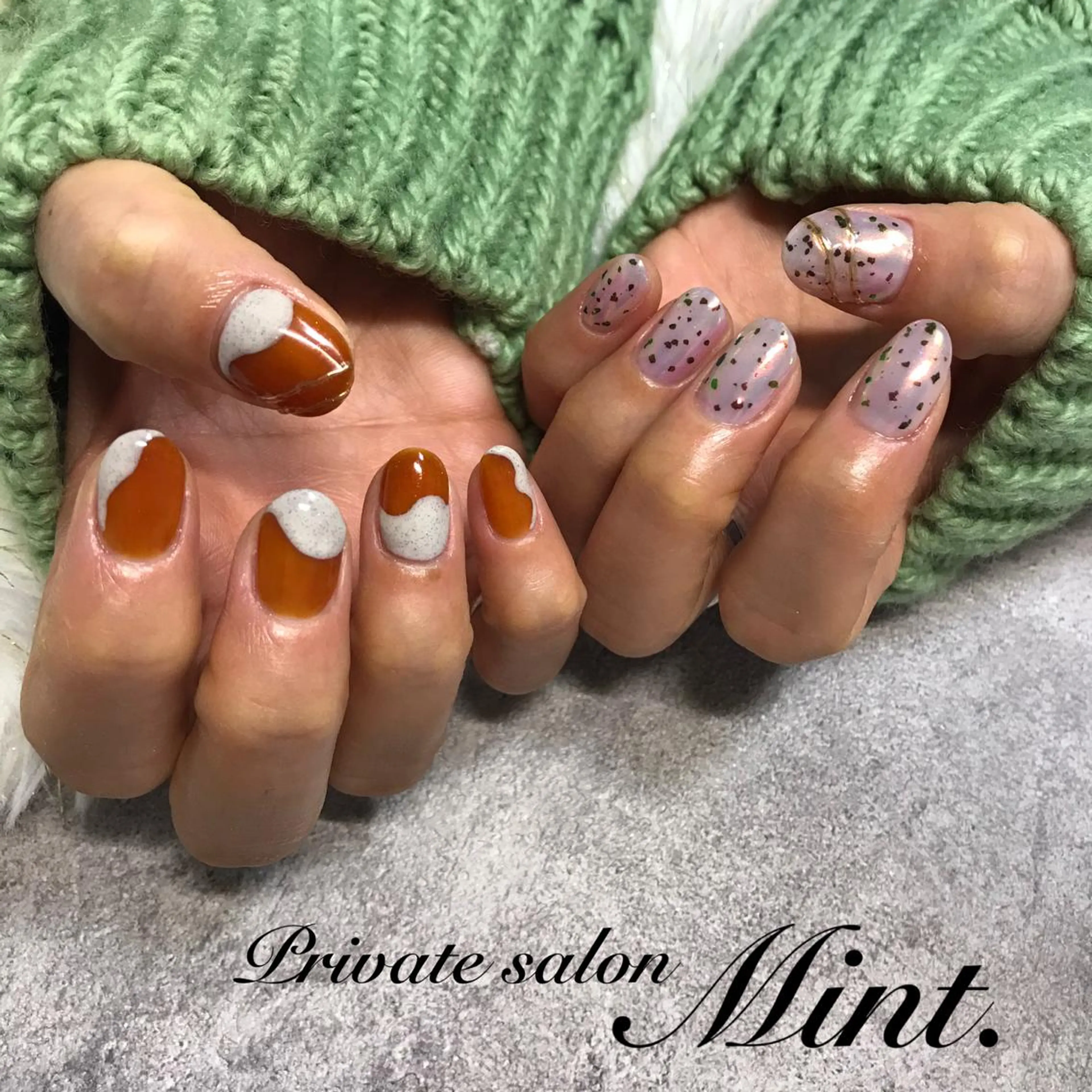 ショート ネイル ジェルネイル 持ち込み ハンドネイル Mint. nailのネイルデザイン