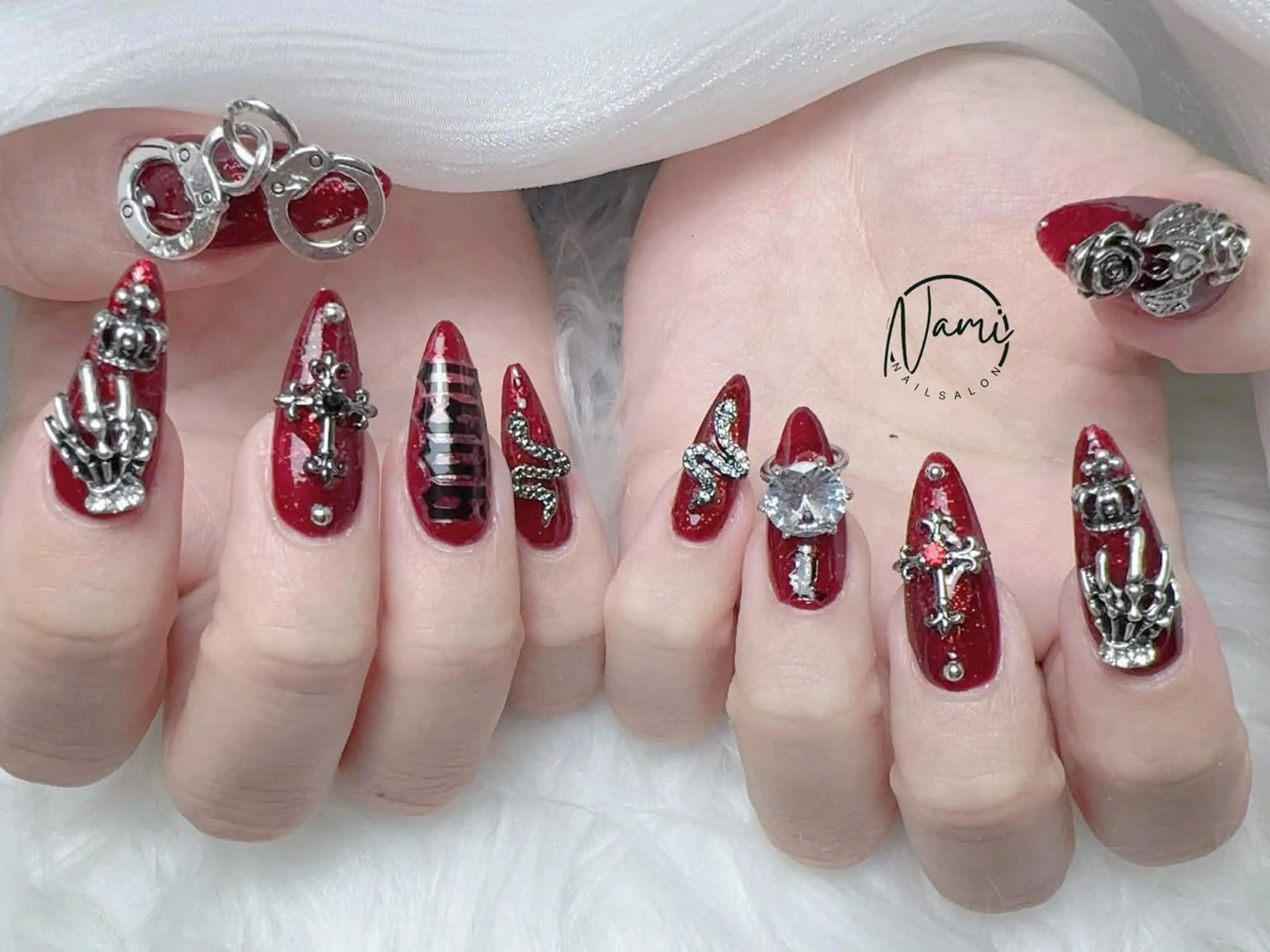 ネイル 長さ出し ガーリー 韓国ネイル ロングネイル 持ち込み ハンドネイル Nami nail salon所属・Nami nail salonのネイルデザイン