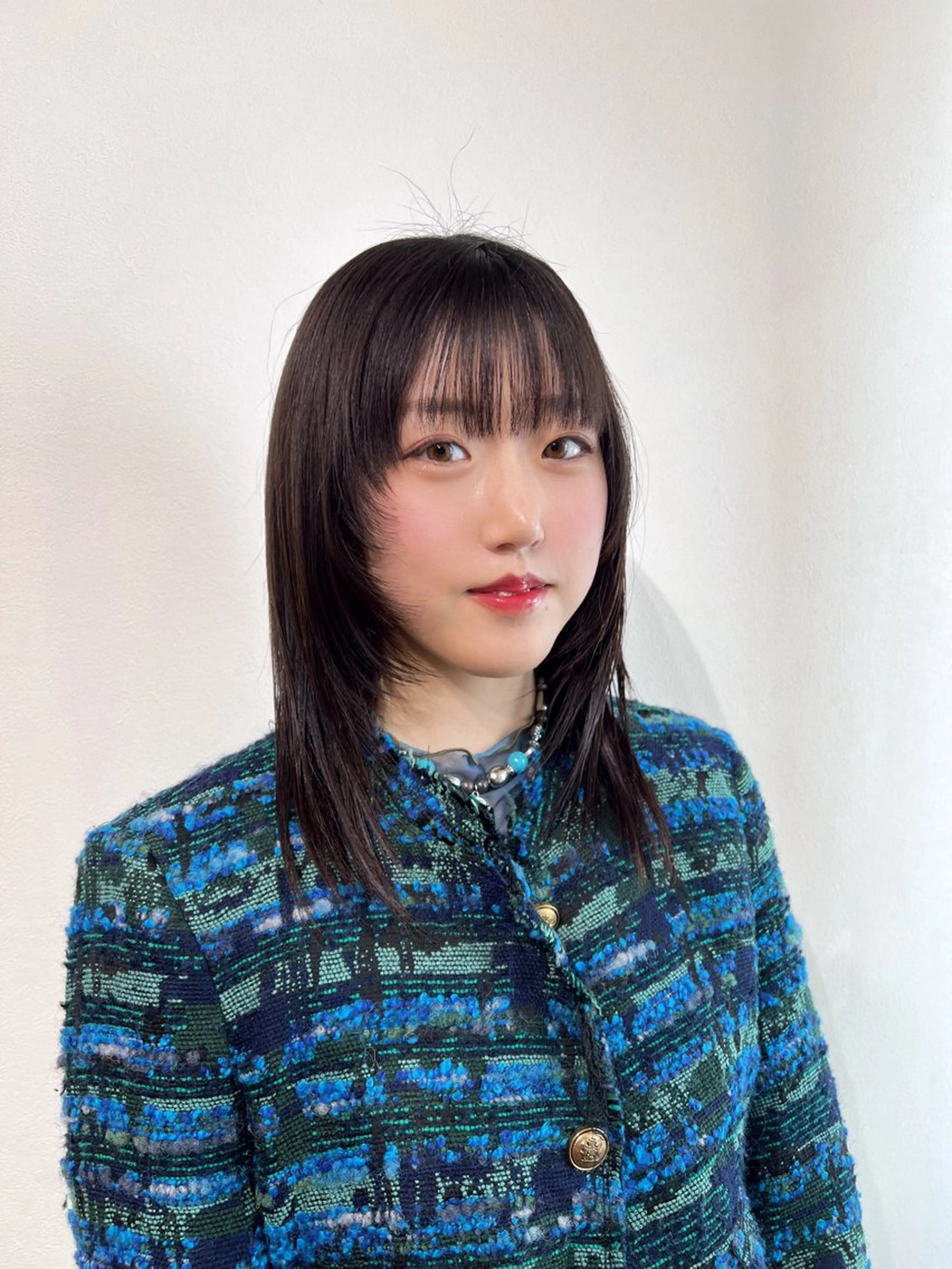 ミディアム チョコレートブラウン 韓国風ヘア レイヤーカット チャンモリパーマ/韓 国/Minami🦋のヘアスタイル