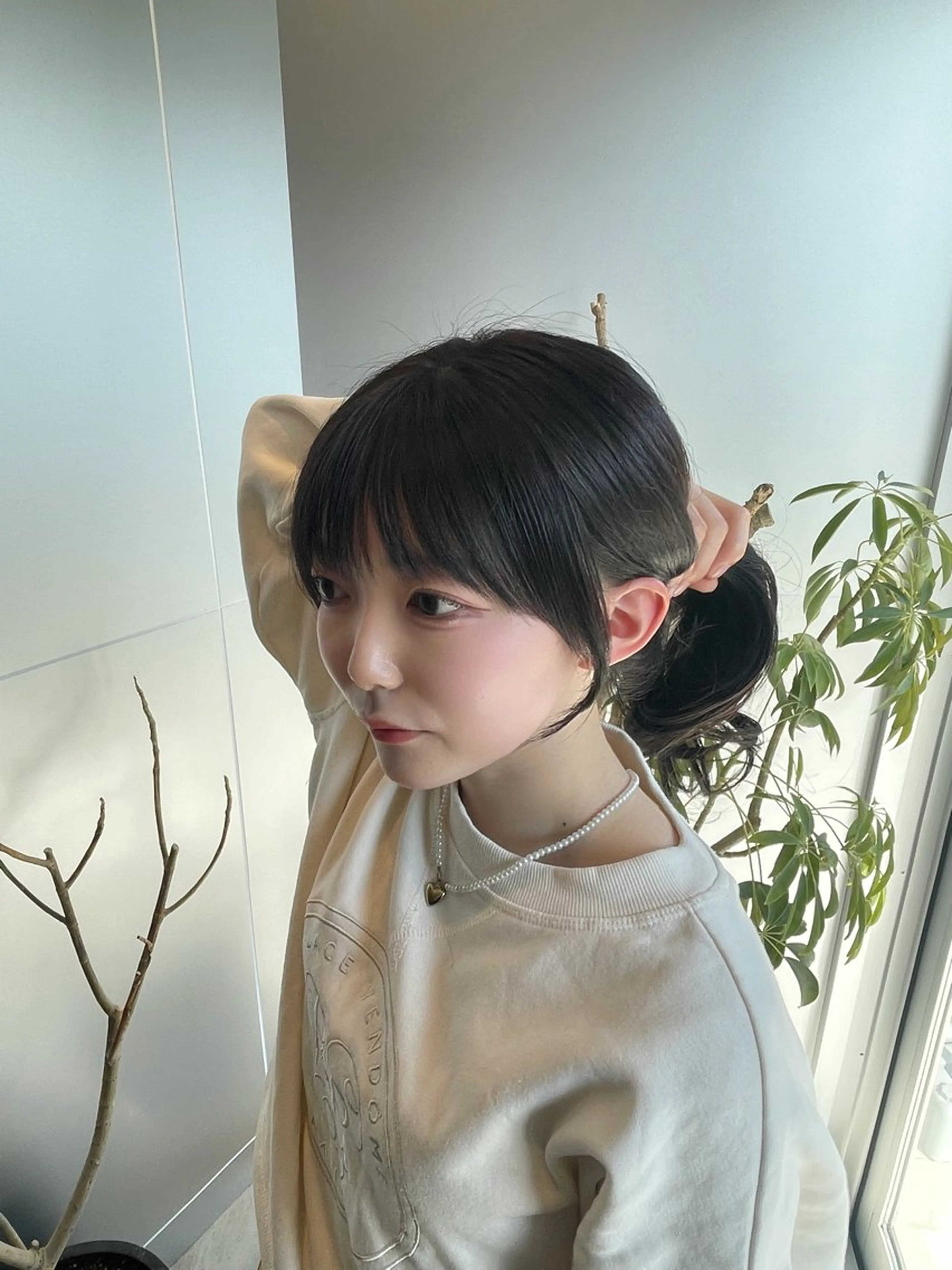 ミディアム カラー 透明感カラー 顔周りカット 髪質改善 韓国風ヘア 似合わせカット カット ブリーチなしカラー/ 顔周りレイヤーのヘアスタイル