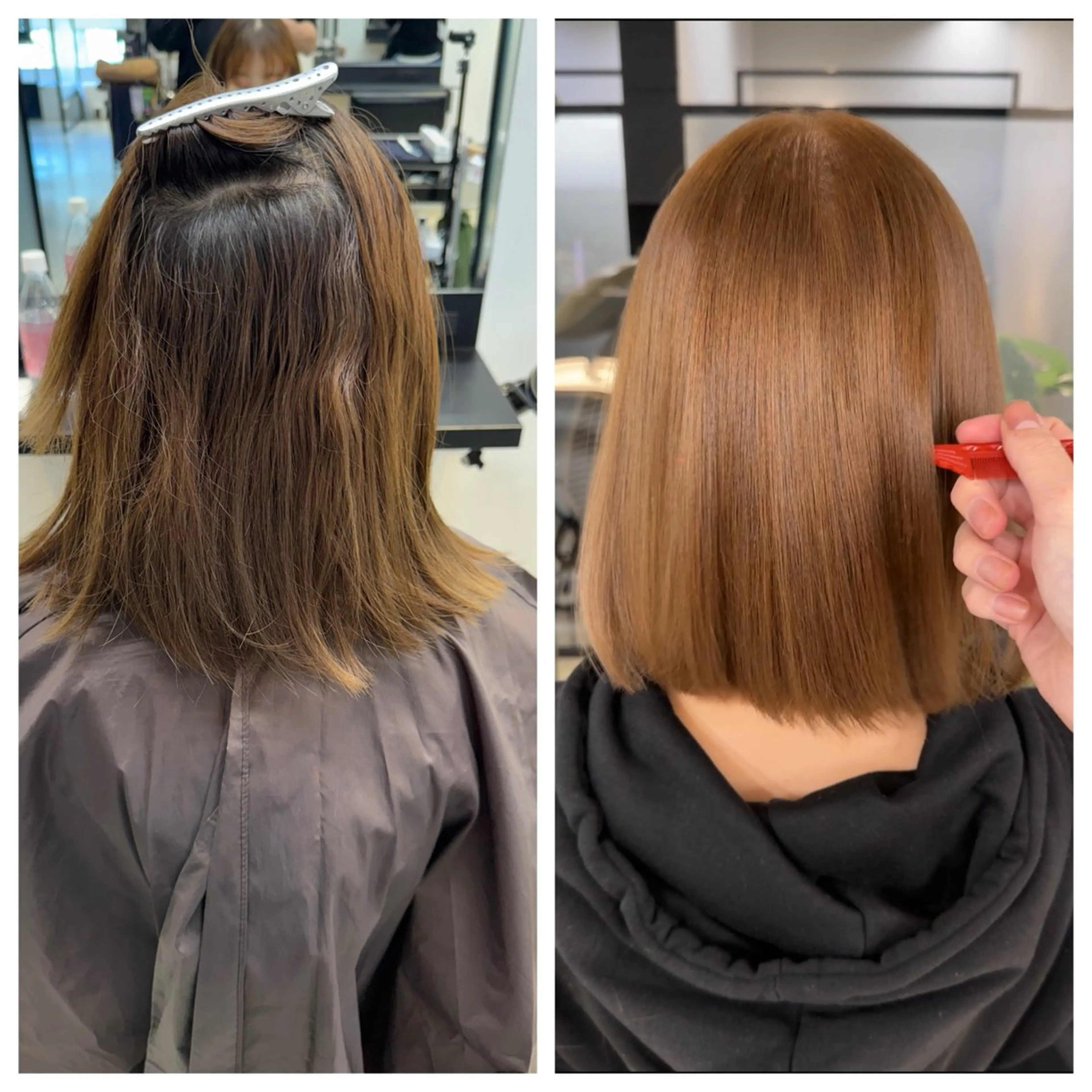 ショート 縮毛矯正 ヘアカラー 縮毛矯正 トリートメント け んブリーチ縮毛矯正のヘアスタイル