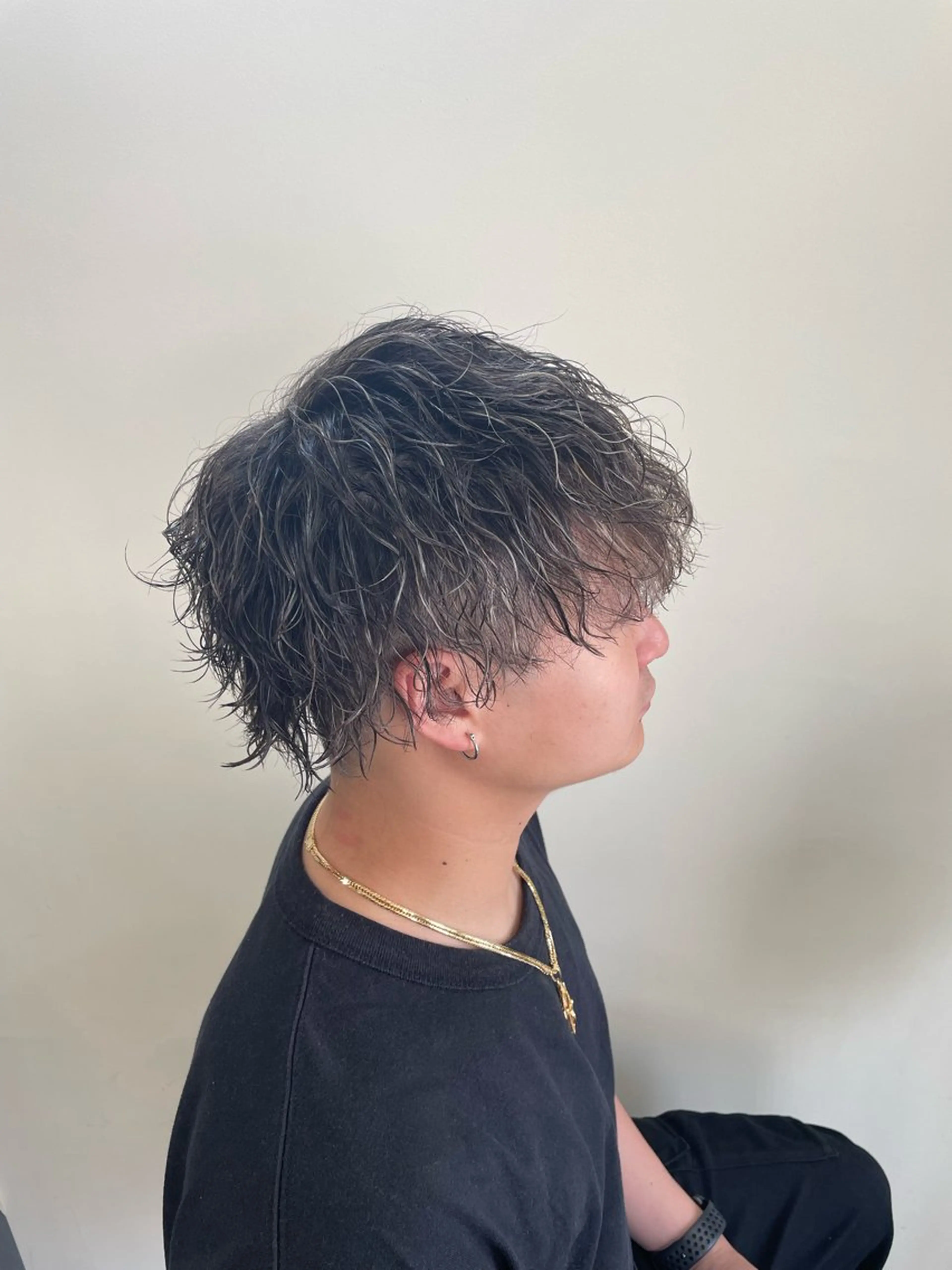 ミディアム カラー パーマ メンズ ミディアムパーマ メンズパーマ メンズスパイラルパーマ スパイラルパーマ カット ヘアカラー パーマ WEST OLAND加藤圭介のヘアスタイル