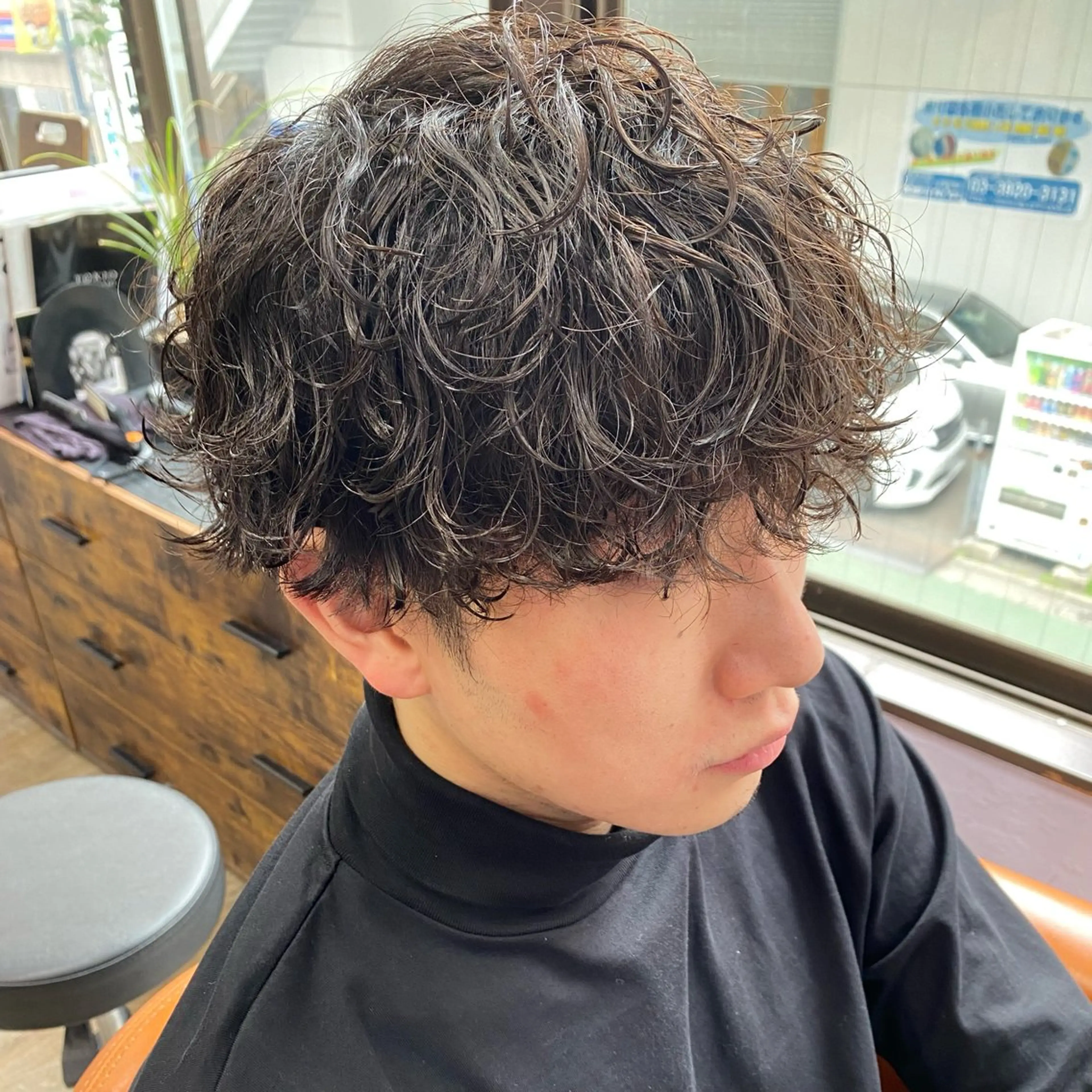 ミディアム カット パーマ 上石神井メンズパーマ 飯田徹のヘアスタイル