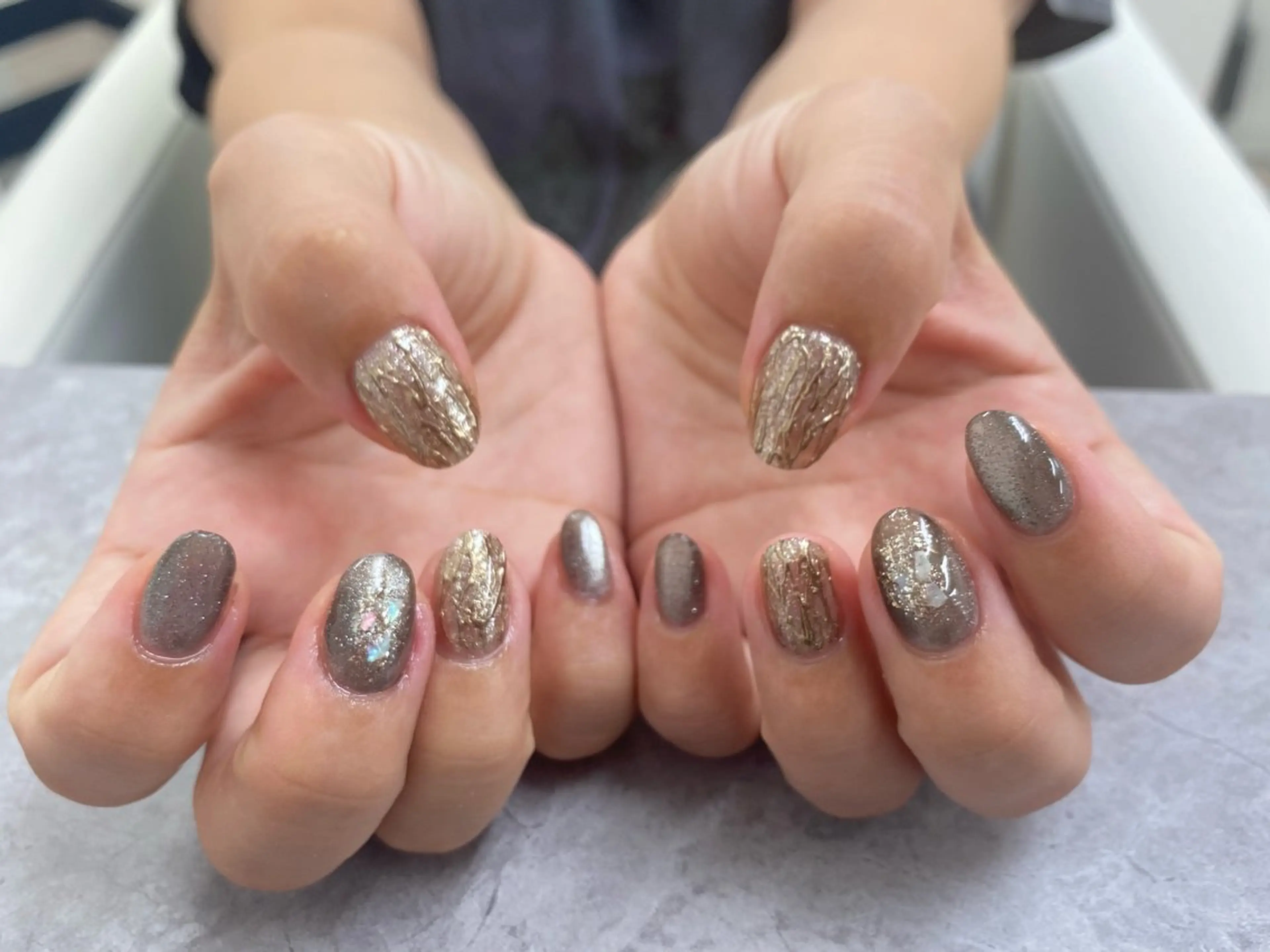 ネイル マグネットネイル ミラーネイル 夏ネイル Nail salon Halea 原田さえのネイルデザイン