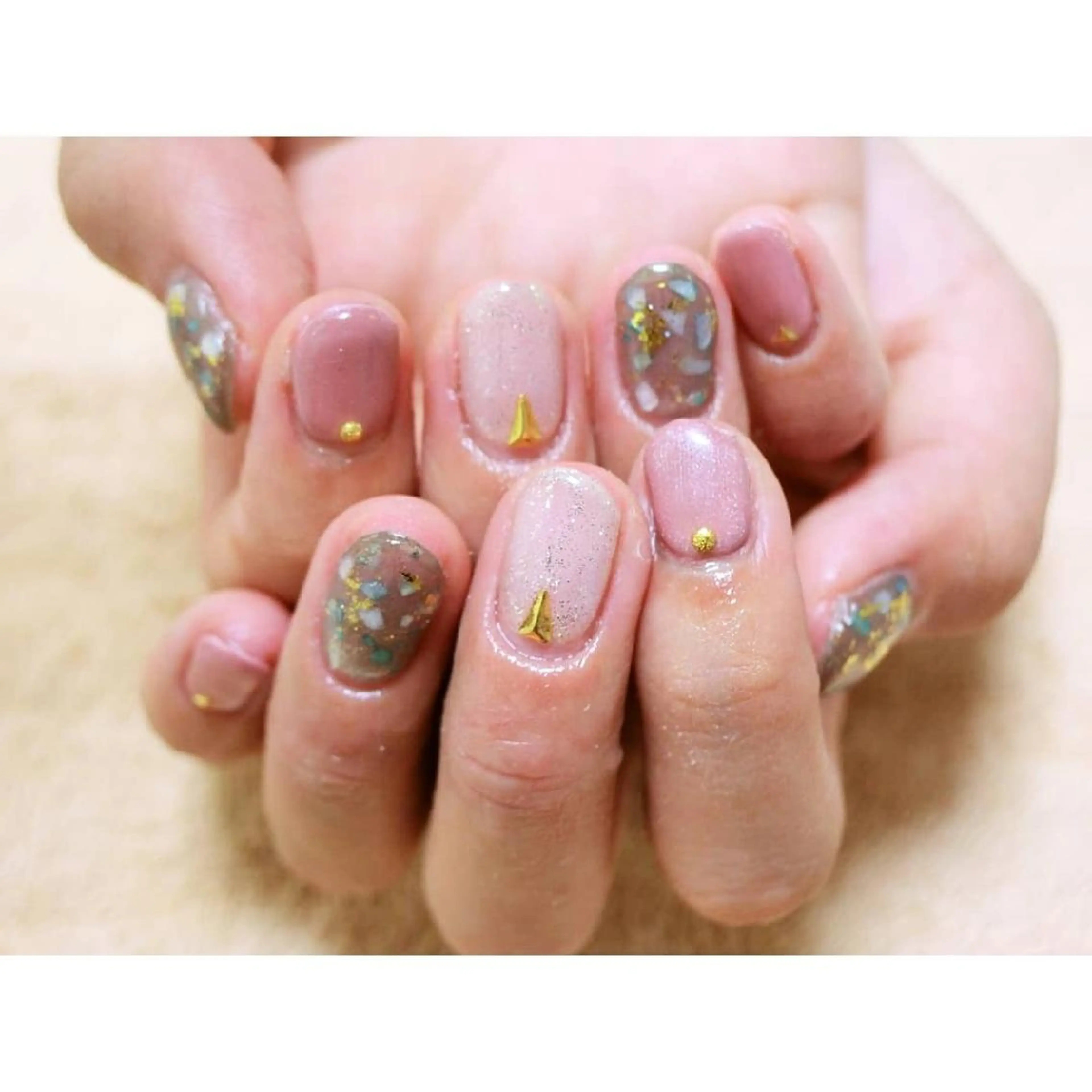 ネイル 痛ネイル/ワンホン/ フィルイン/長さだしのネイルデザイン