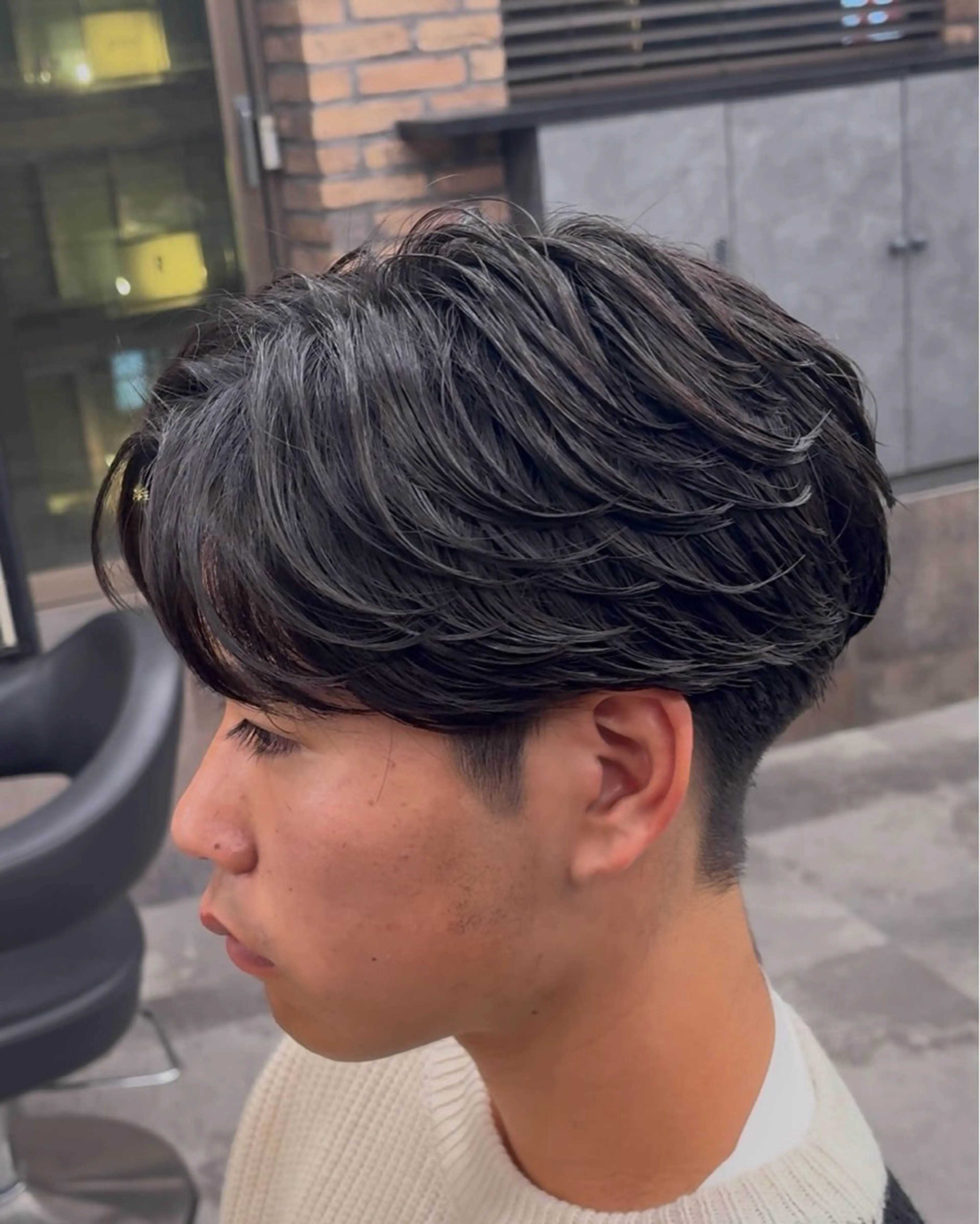 パーマ メンズ カット パーマ シャドウ/波巻き 朝崎倭斗のヘアスタイル