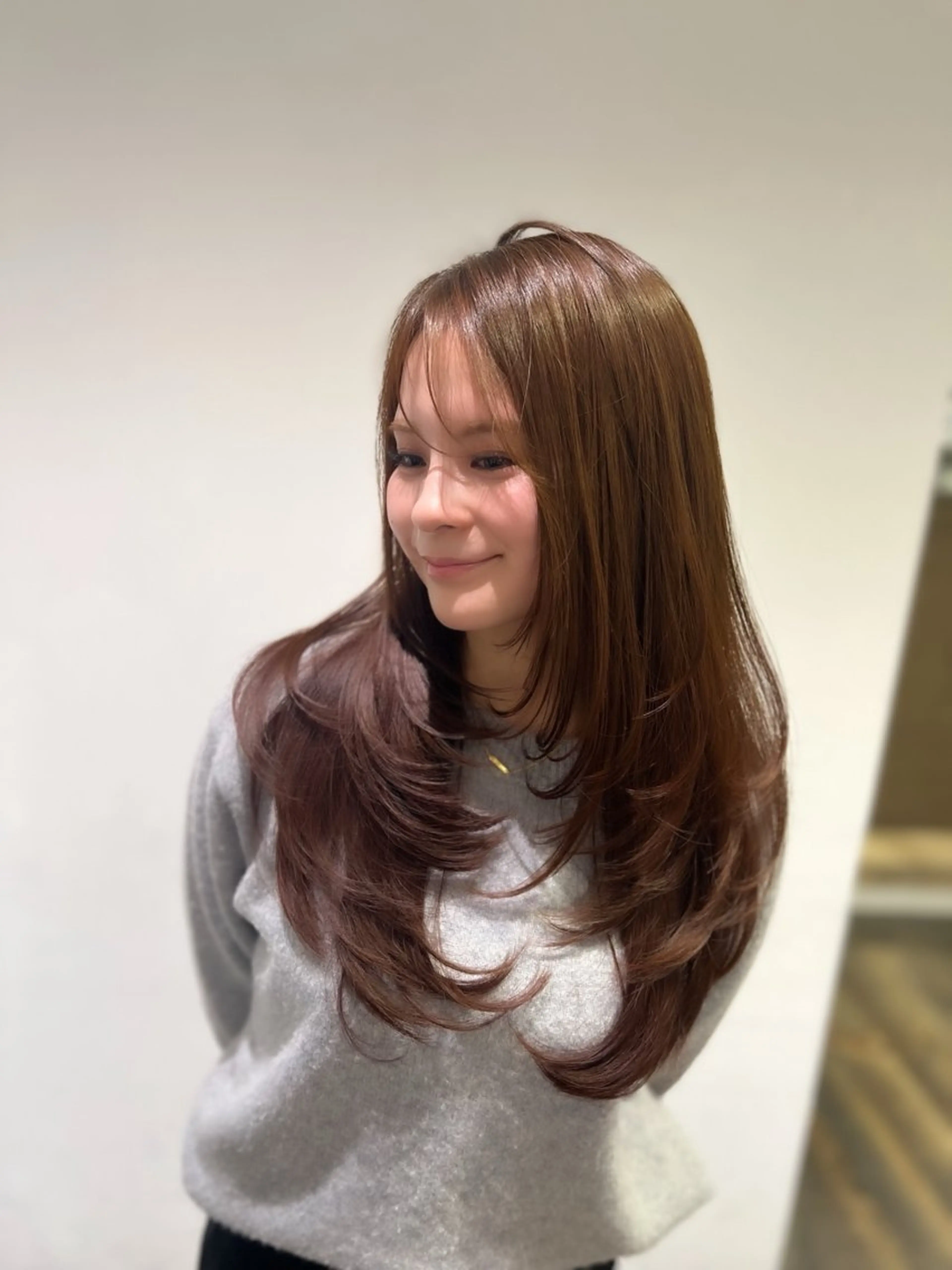 ロング カラー ブラウンカラー レイヤーカット カット ヘアカラー トリートメント レイヤーカット 早崎太生のヘアスタイル