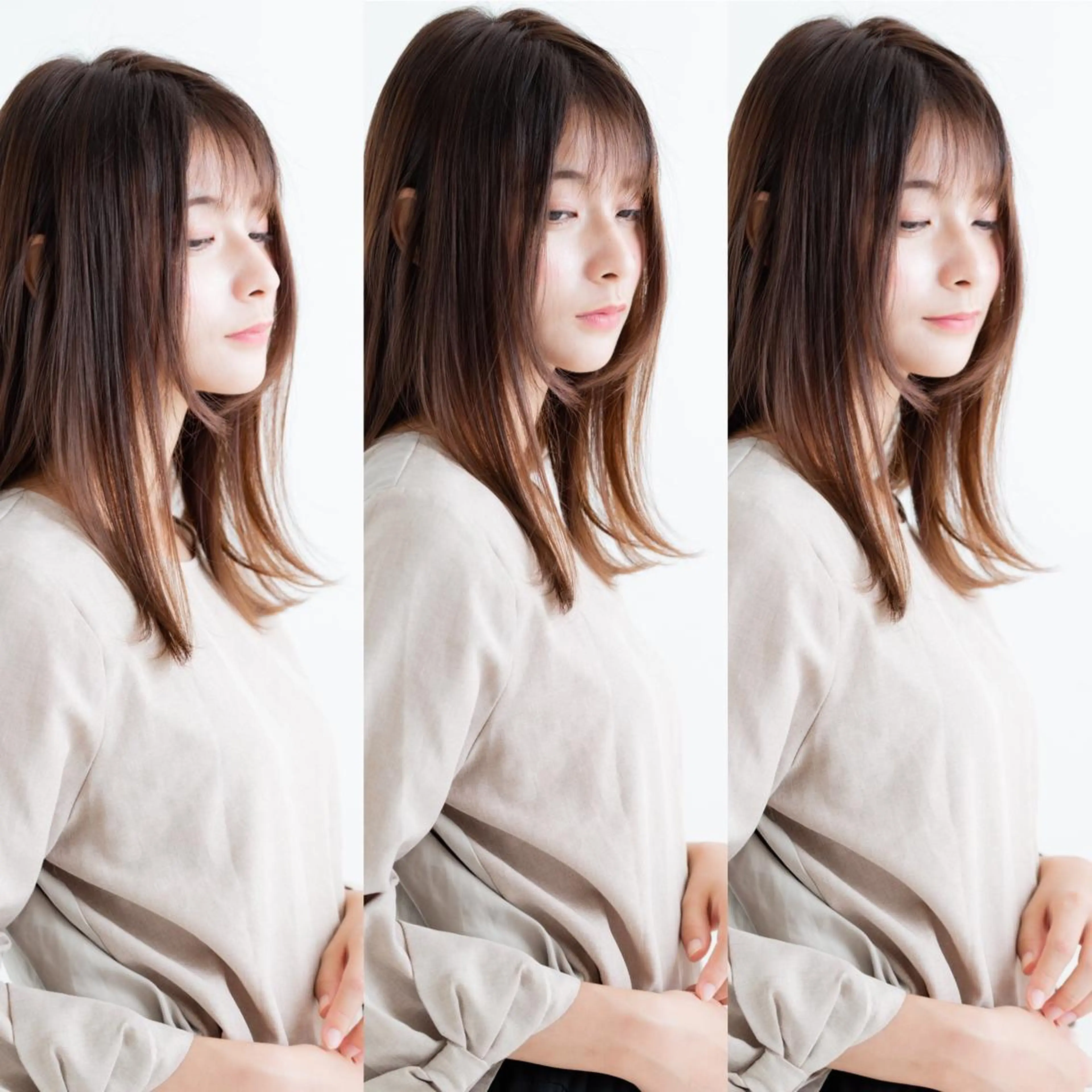 セミロング カット 縮毛矯正 髪質改善/イルミナ/ 城崎のヘアスタイル