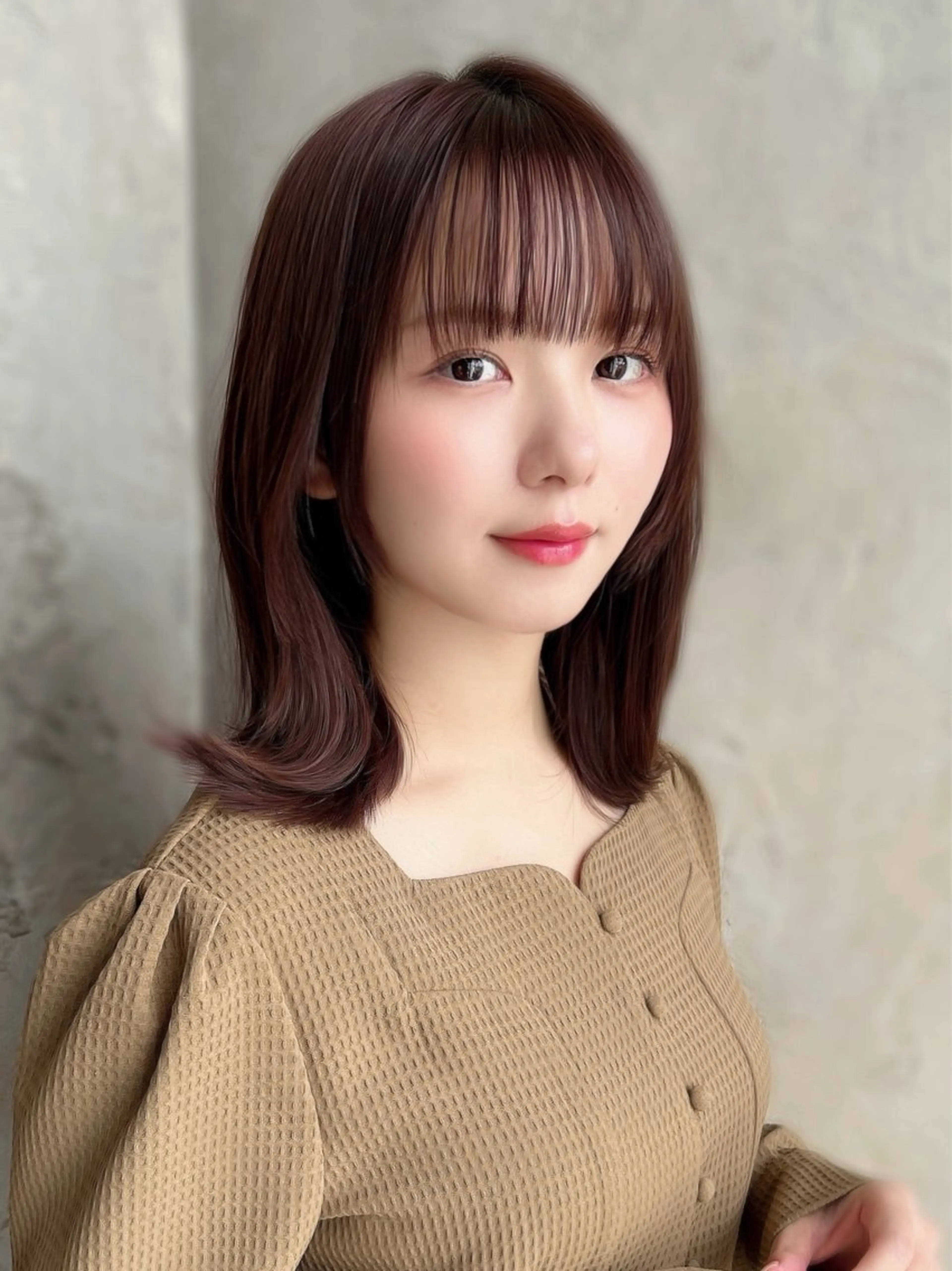 ミディアム カラー パーマ ヘアカラー トリートメント 新宿✨顔周りカット 韓国ヘア/坂本亜裟海のヘアスタイル