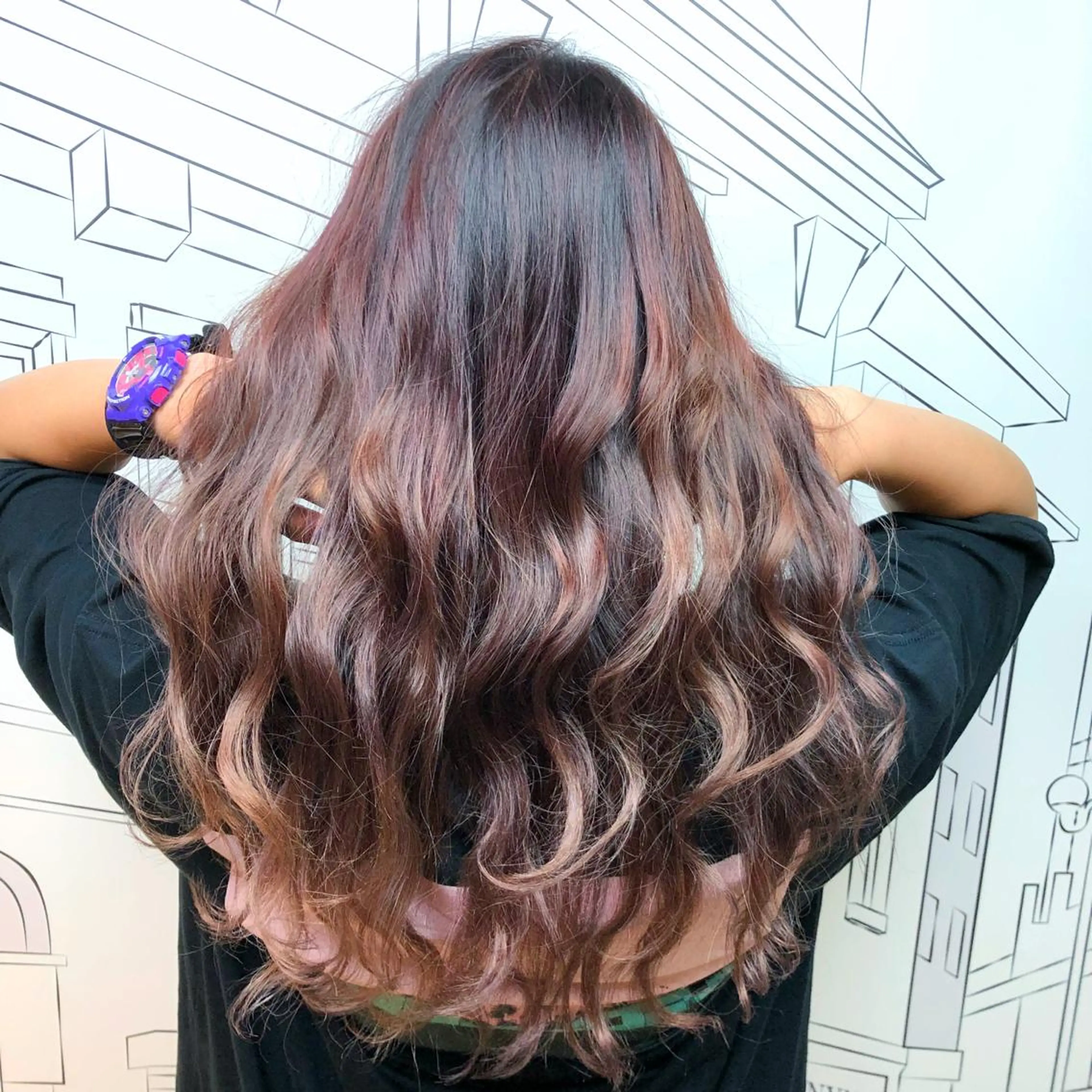 ミディアム カラー グラデーションカラー ピンクカラー ヘアカラー レイヤー⭐️カラー ⭐️平川雅史のヘアスタイル