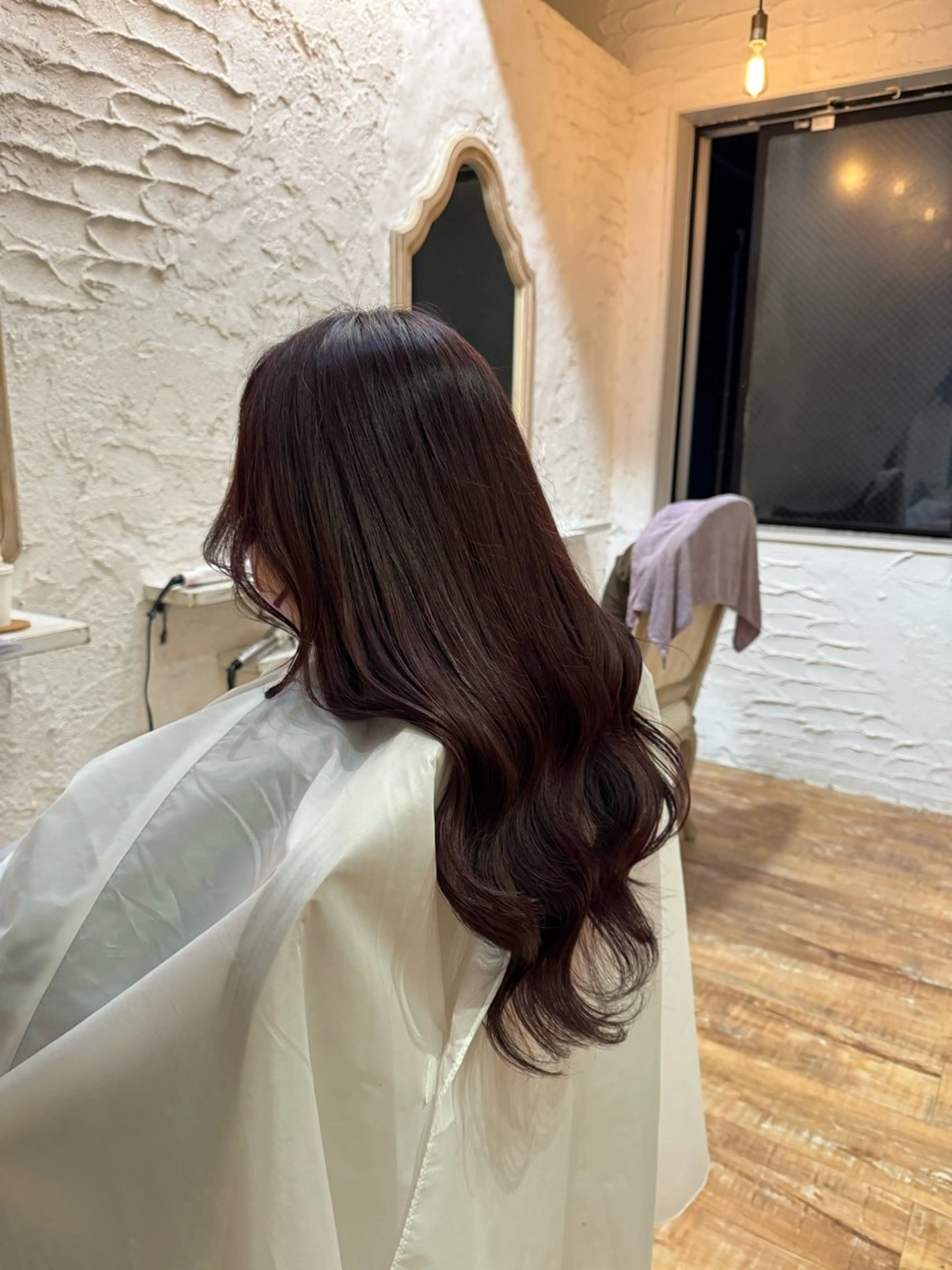 ロング カラー ボルドーカラー ラベンダーカラー ヘアカラー 遠藤 彩美/暖色系カラーのヘアスタイル
