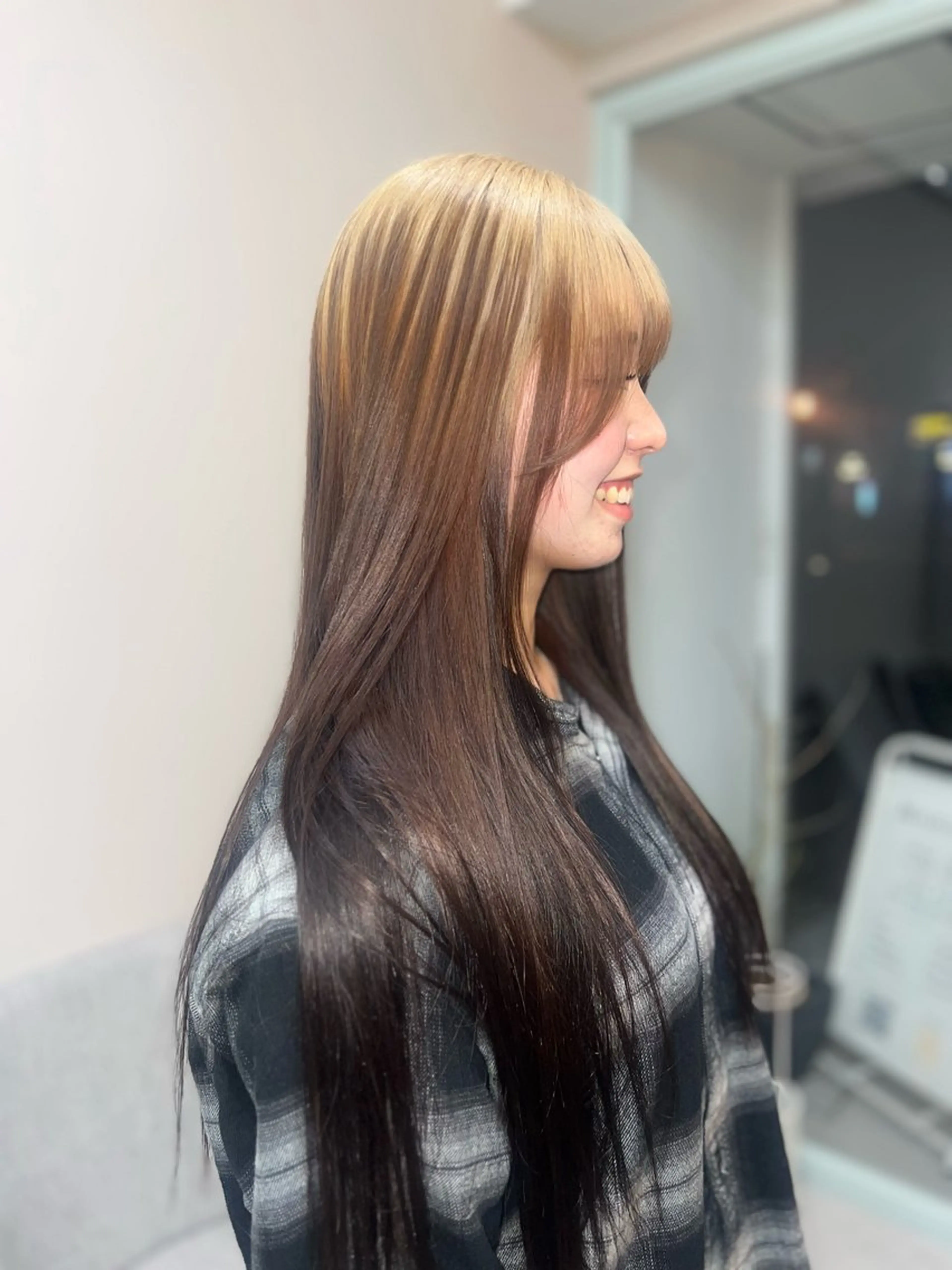 ミディアム カラー ヘアカラー 岡山ハイトーン・ ルーツカラー/こもものヘアスタイル