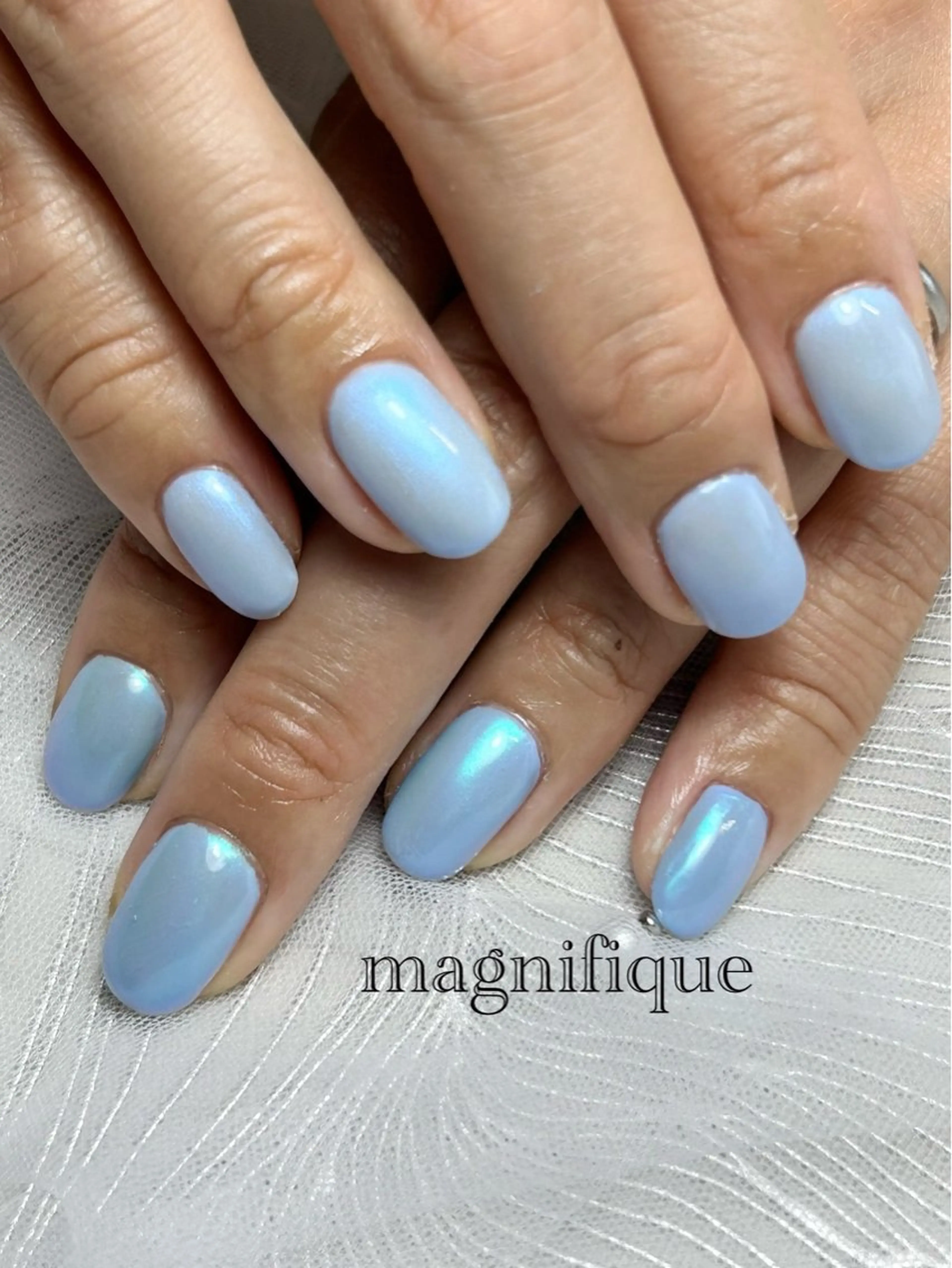 ネイル アートネイル オーロラネイル ロングネイル ミラーネイル ショートネイル プライベートサロン マニフィークのネイルデザイン