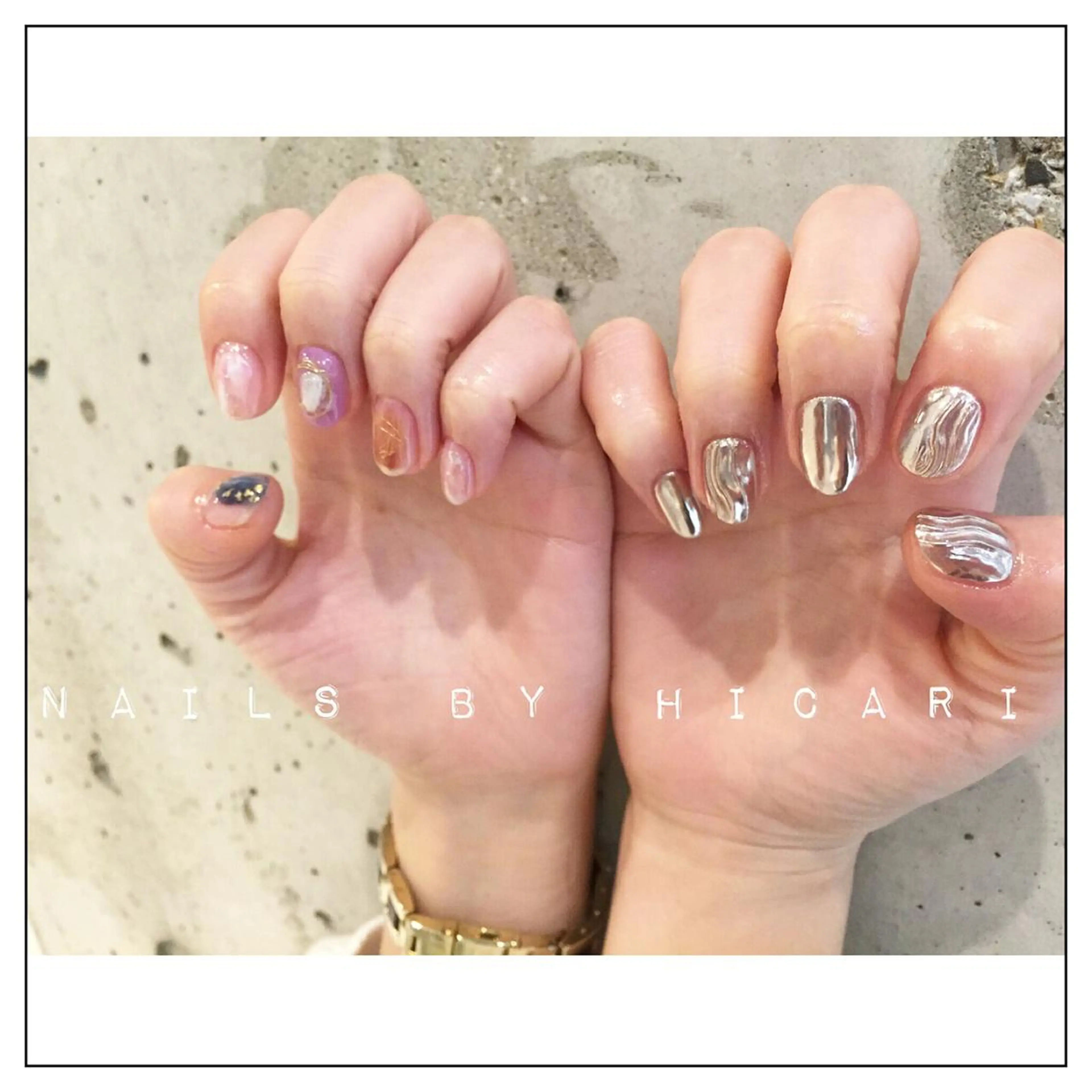 カラー ネイル マツエク・マツパ ジェルネイル ニュアンスネイル パラジェル illum hicariのネイルデザイン