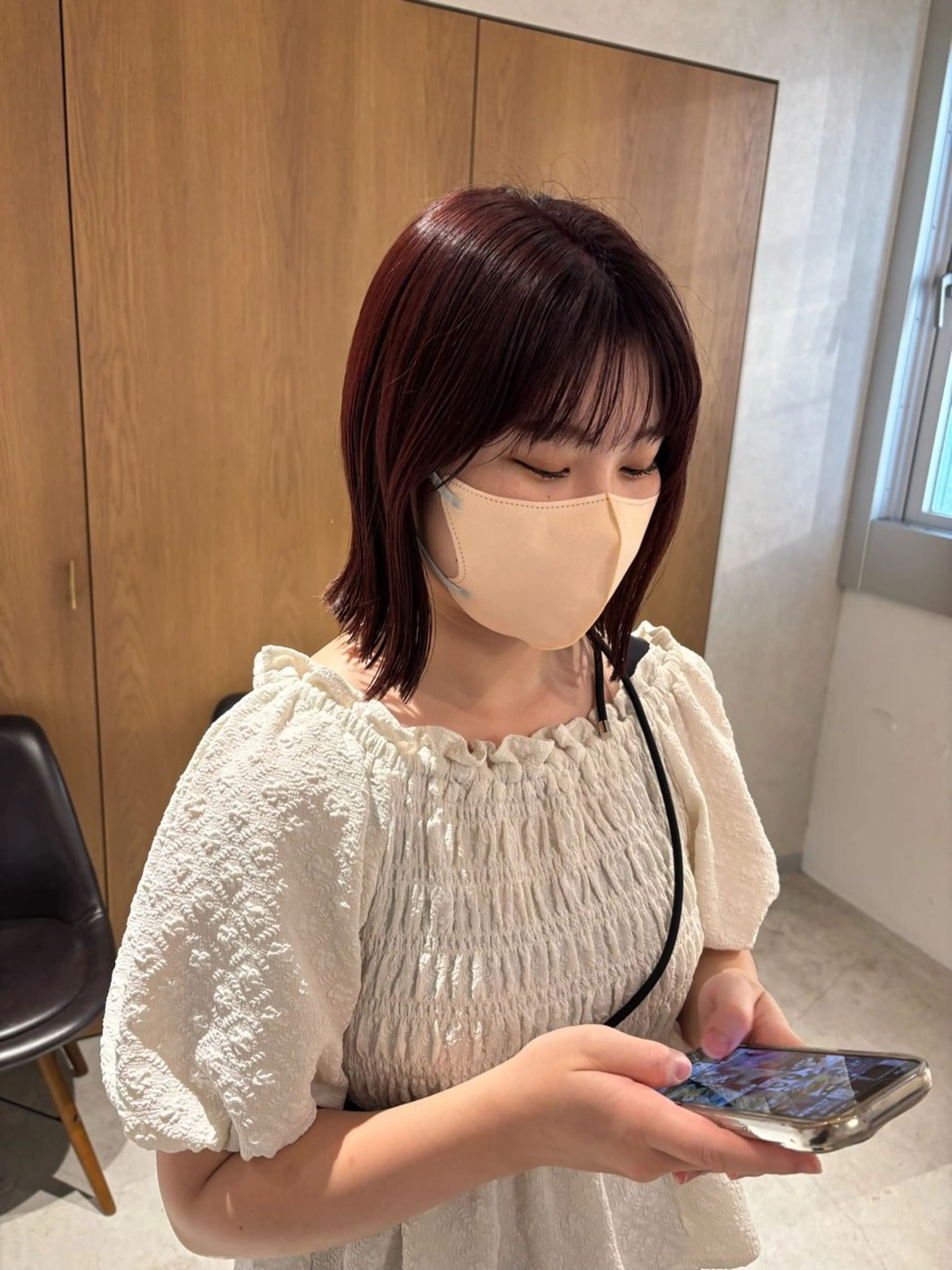 ミディアム カラー ヘアカラー トリートメント mei|顔まわり ×透明感カラーのヘアスタイル