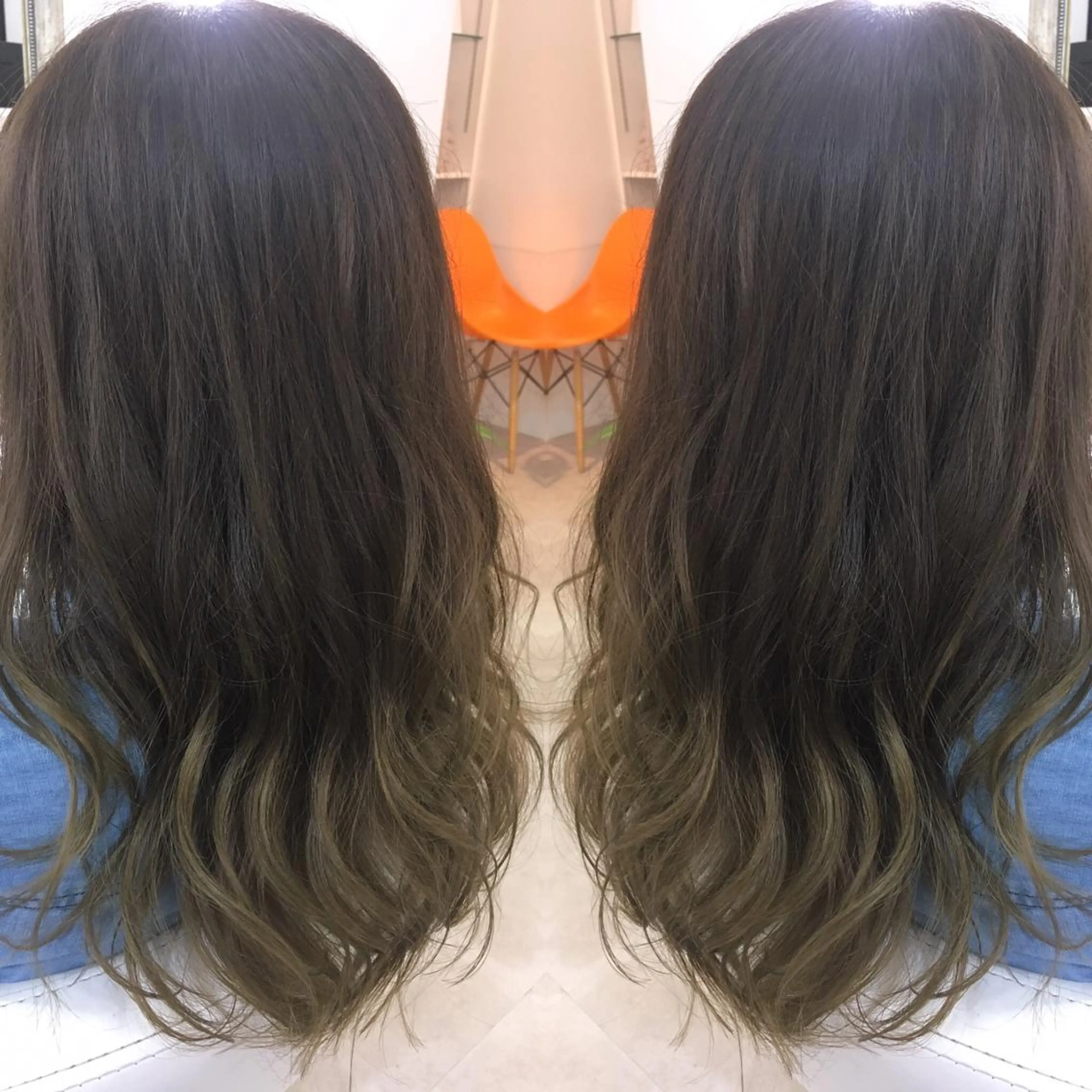 セミロング ロング カラー 髪質改善 中川　翔のヘアスタイル